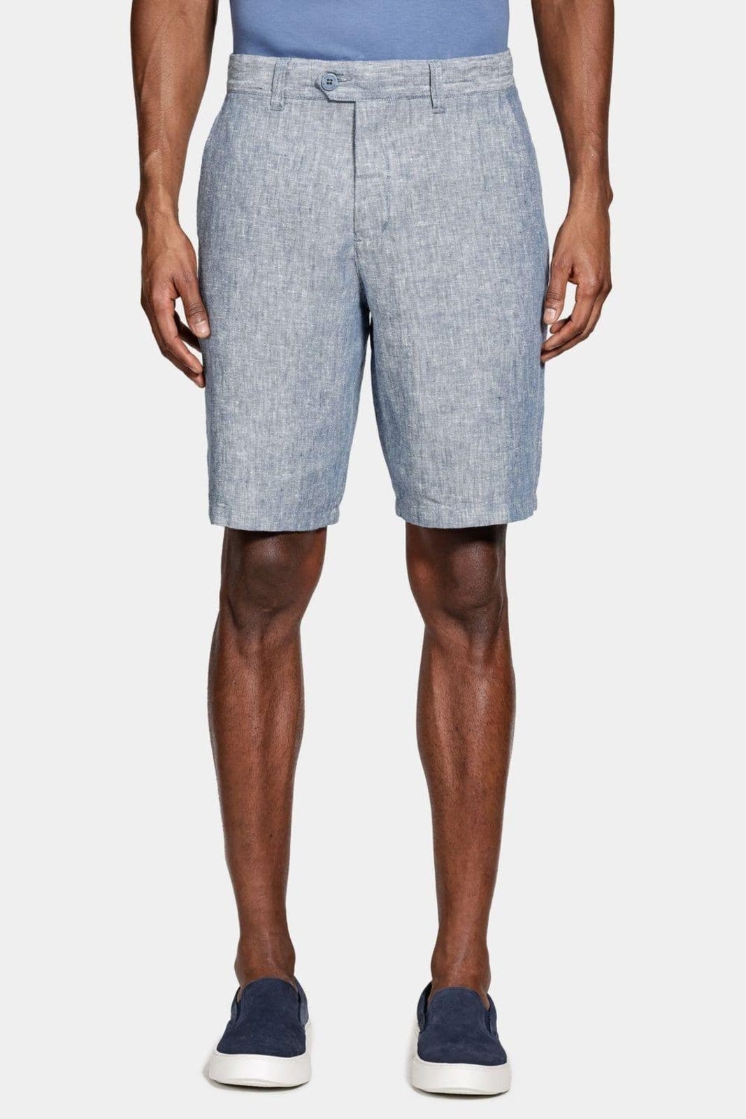 Vista 2 Bermuda Resort Linho Bolso-Faca Marinho Aramis azul marinho