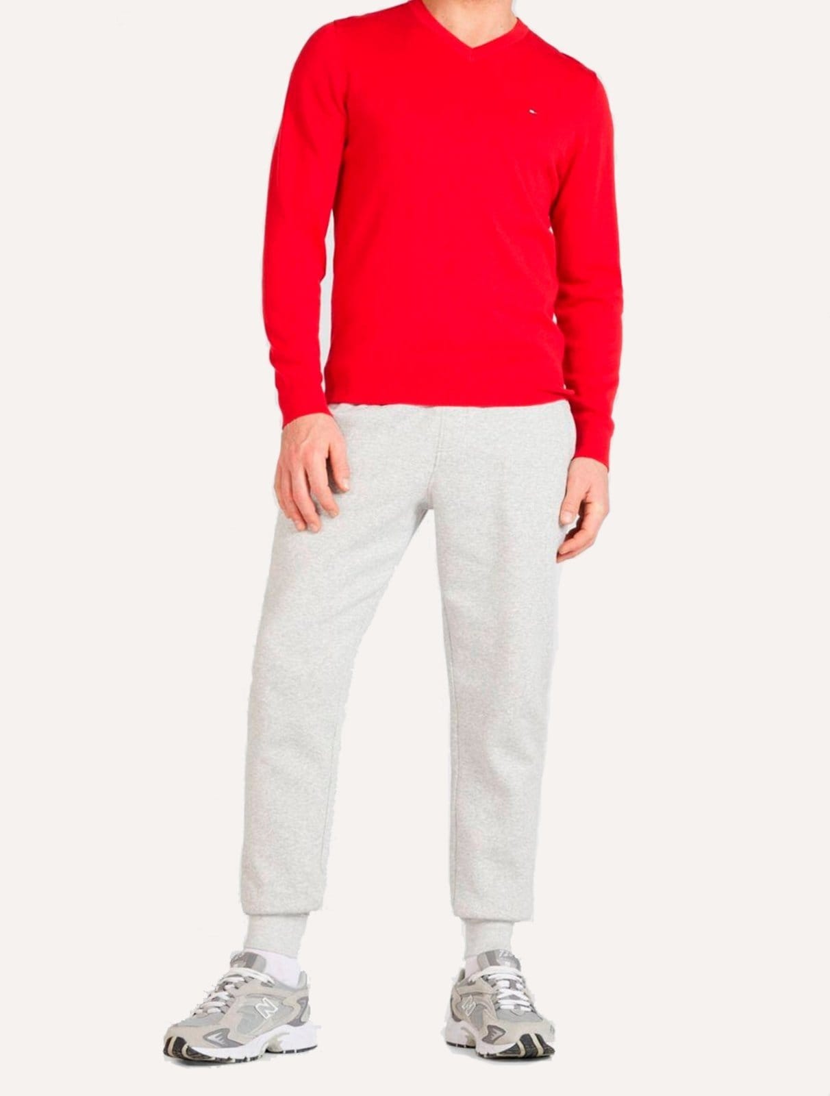 Calça Tommy Hilfiger Masculina Moletom Regular Flag Logo Mescla