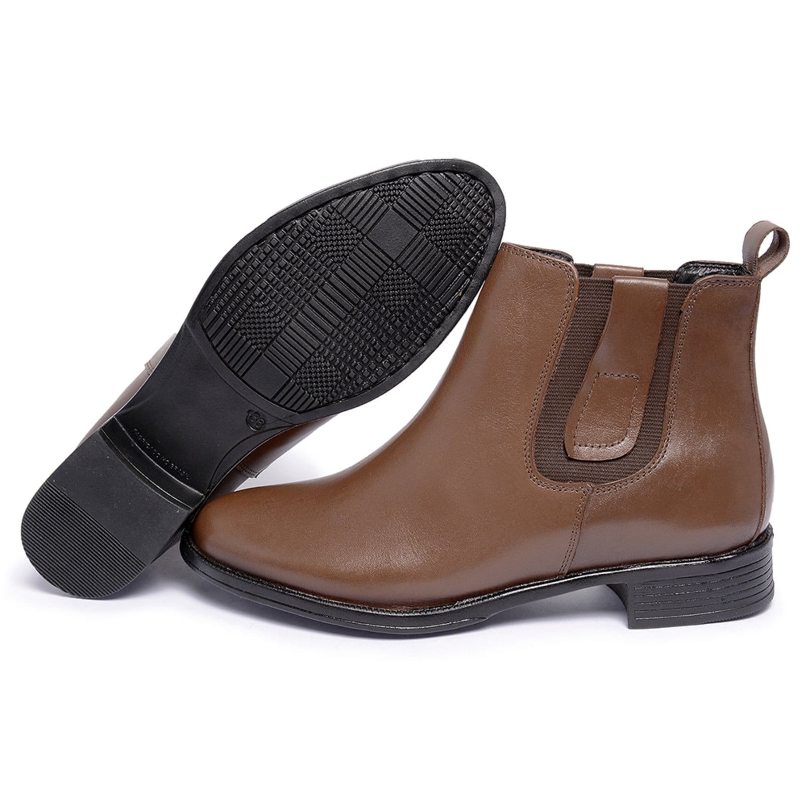 Vista 2 Bota Montaria Cano Curto Feminina Ferrile em Couro Elástico Café Ferrile marrom