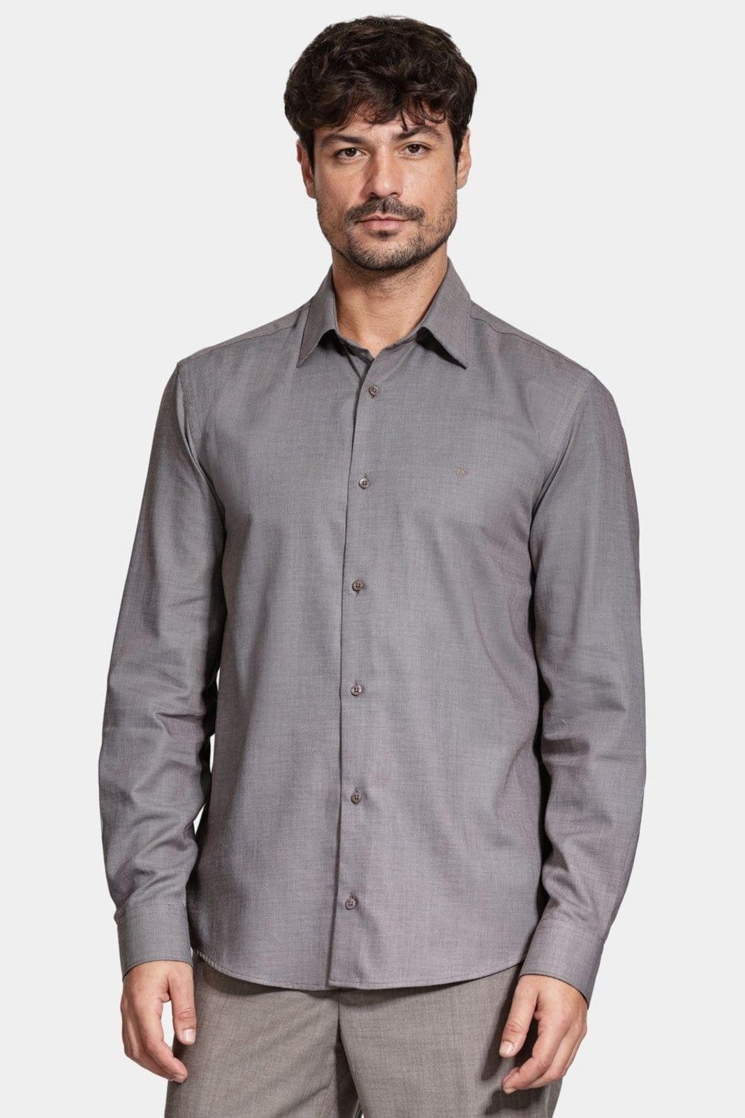 Vista 2 Camisa Aramis Manga Longa Regular Algodão Tabaco Aramis marrom