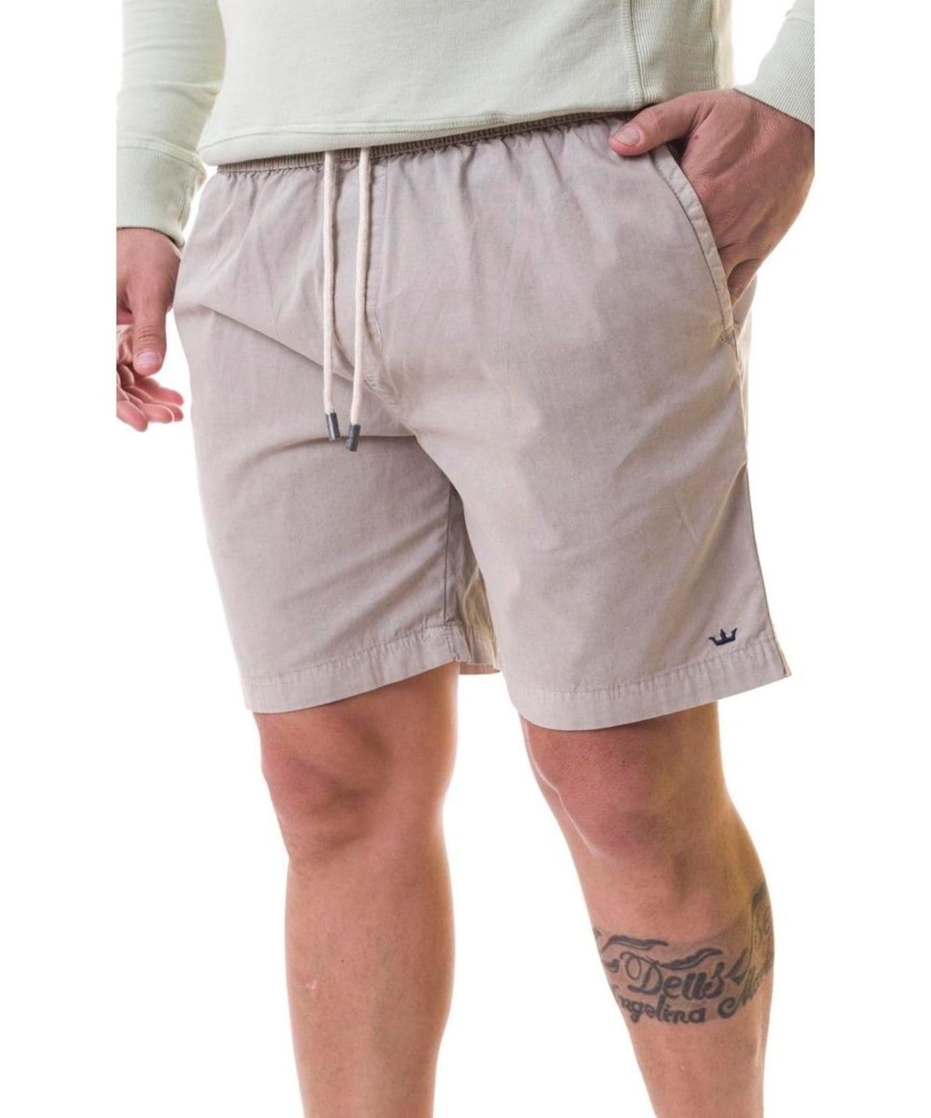 Vista 2 Shorts Aburguesia Sarja Slim Fit Areia Alfaiataria Burguesia bege