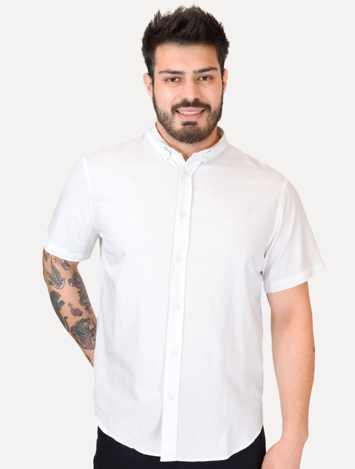 Vista principal Camisa Levis Masculina Relaxed Oxford Authentic Button Down Branca Levis branco