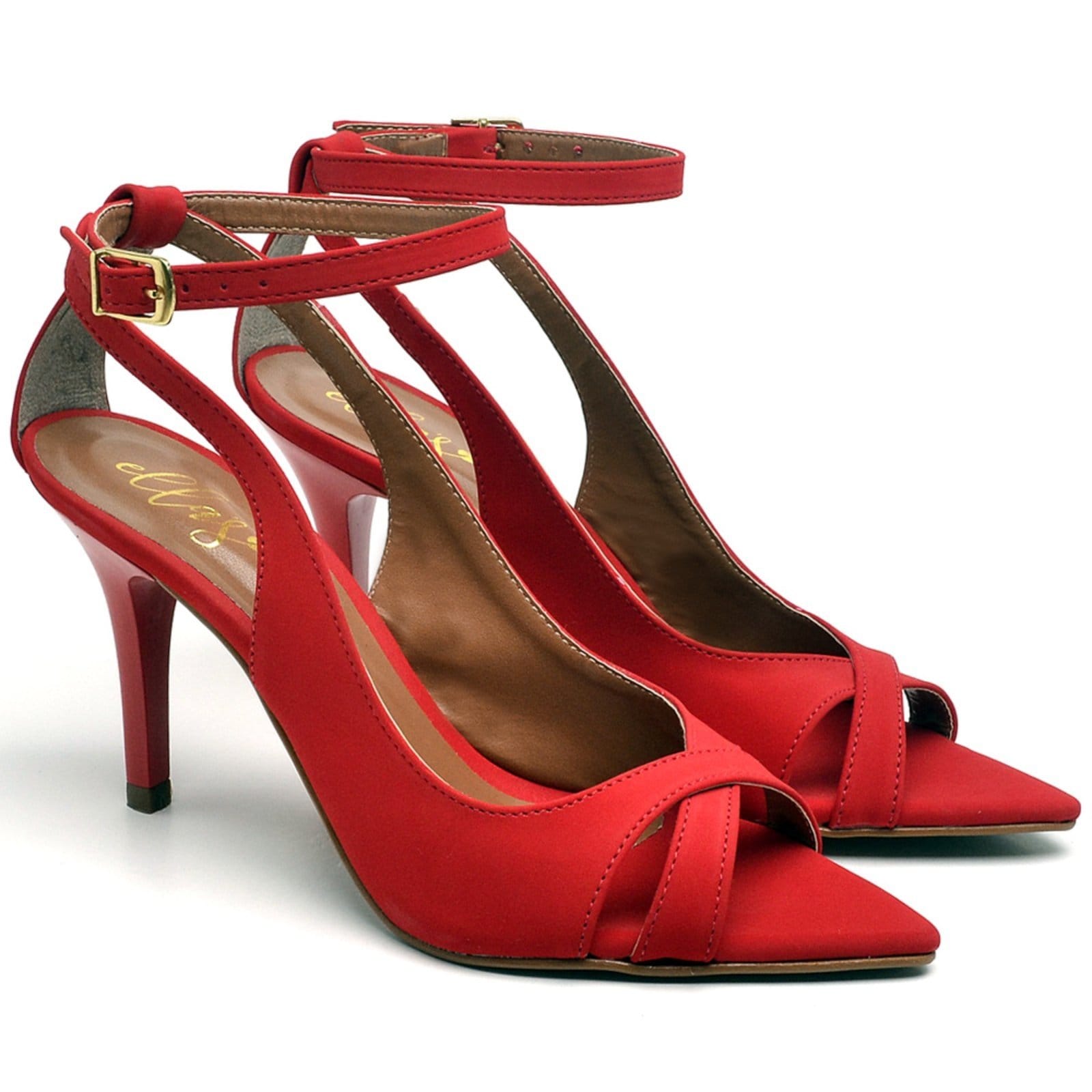 Sandália Salto Médio em Couro Ella's