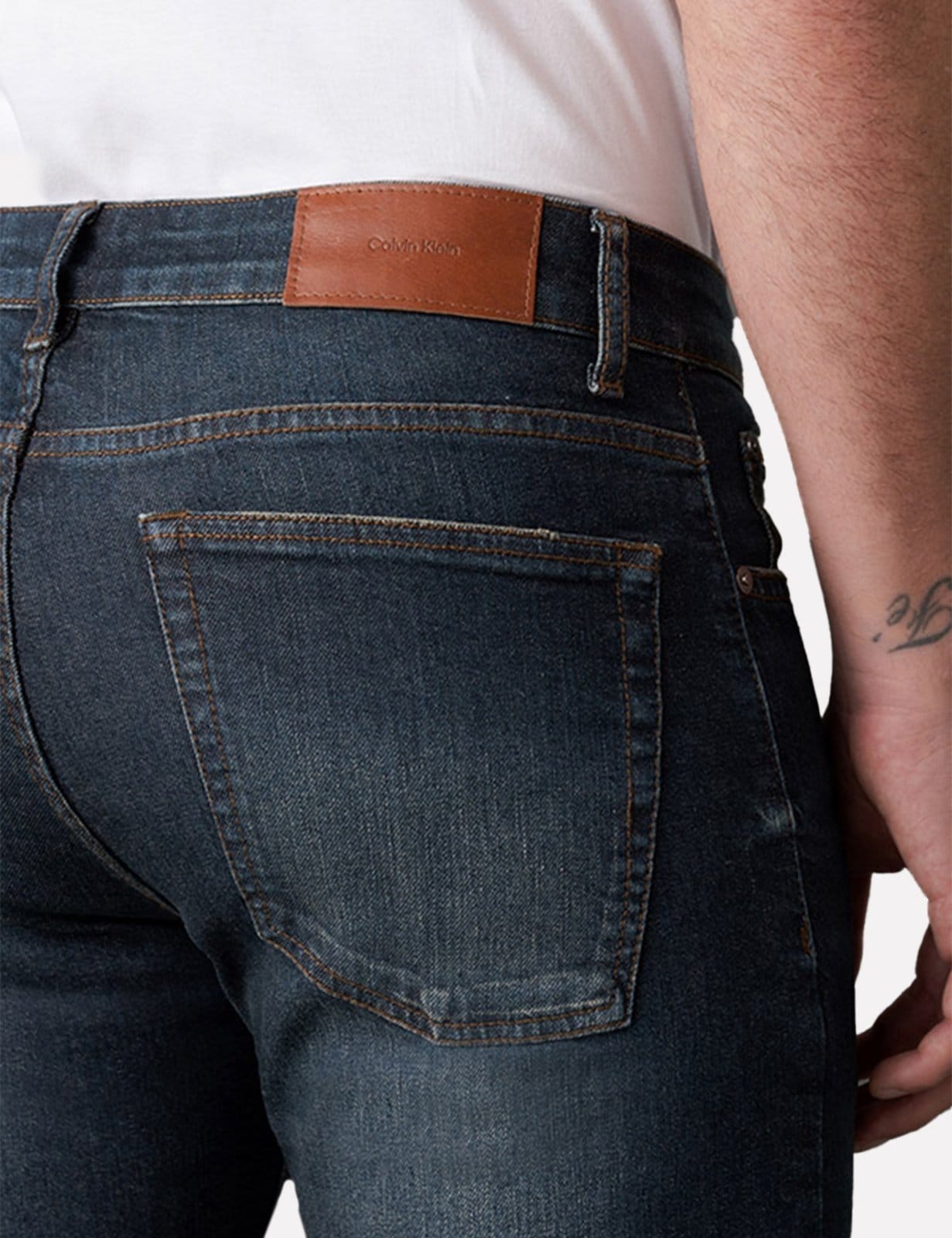 Vista 2 Calça Calvin Klein Masculina Jeans Slim Médio Calvin Klein azul