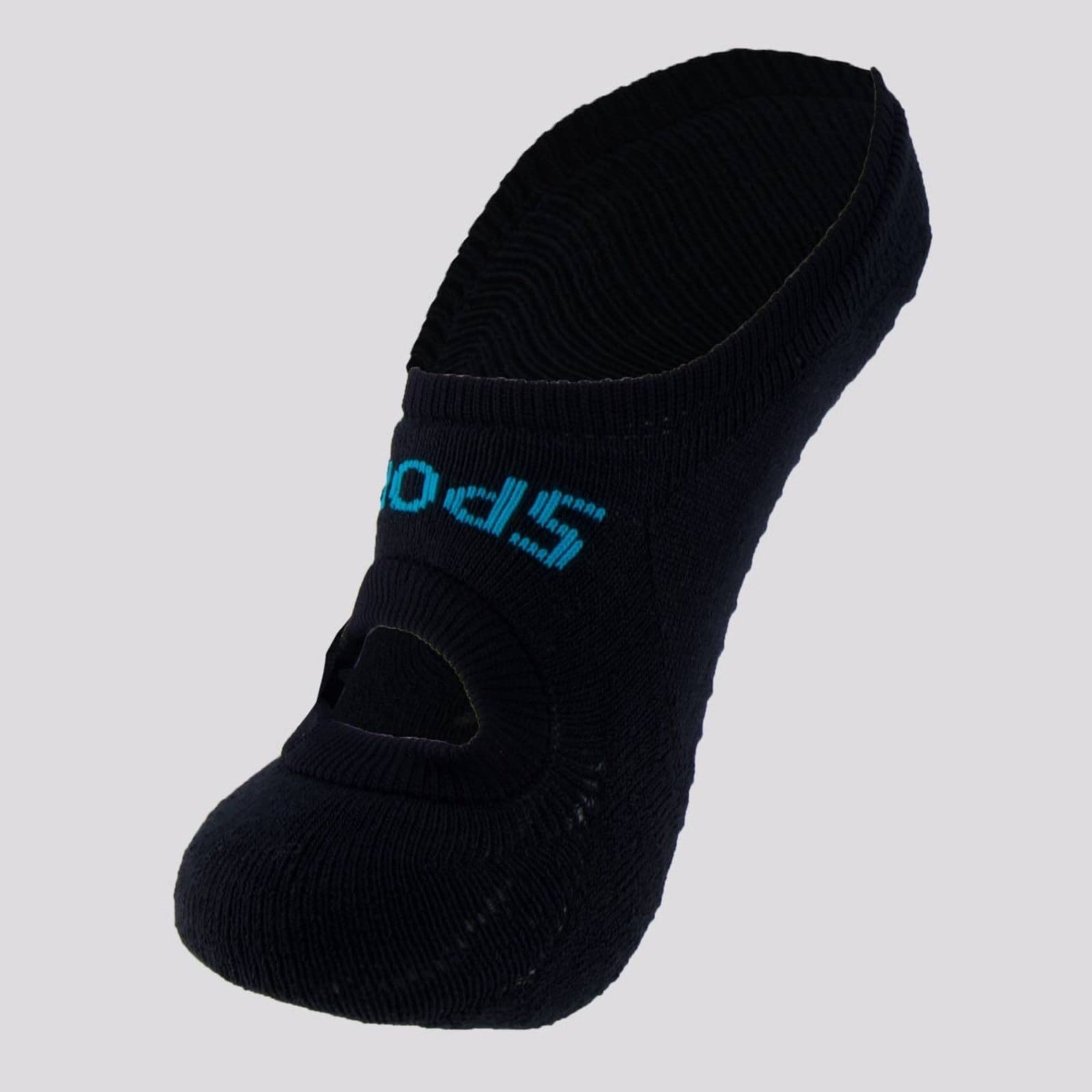 Vista principal Meia Selene Sapatilha Antiderrapante Feminina Preta e Azul SELENE preto azul