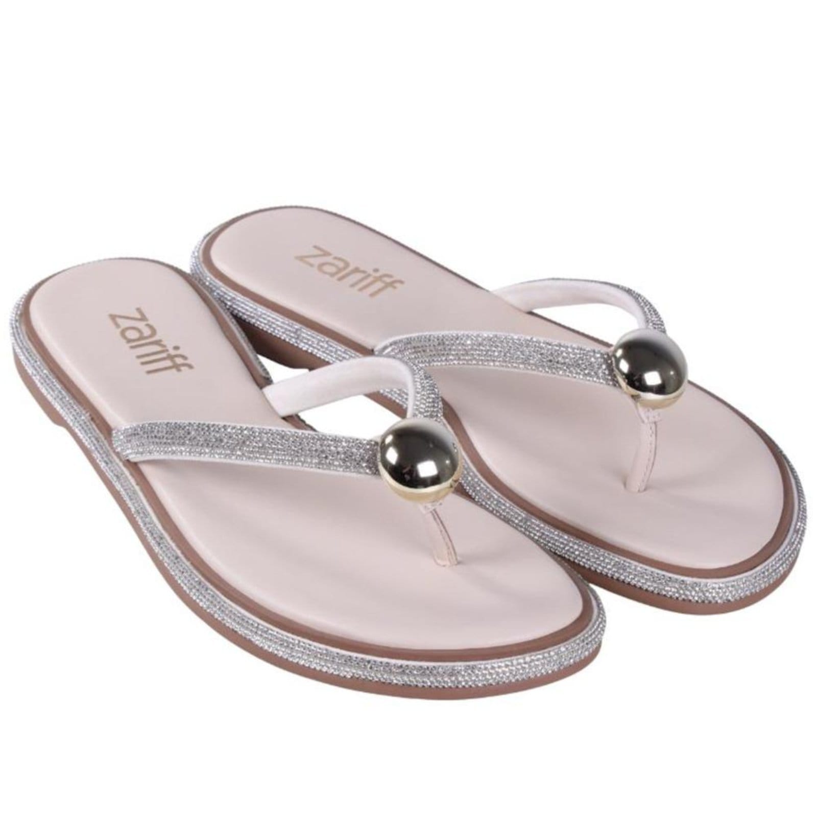 Vista 2 Chinelo Rasteiro Feminino Zariff 1931-61 Panna Zariff incolor