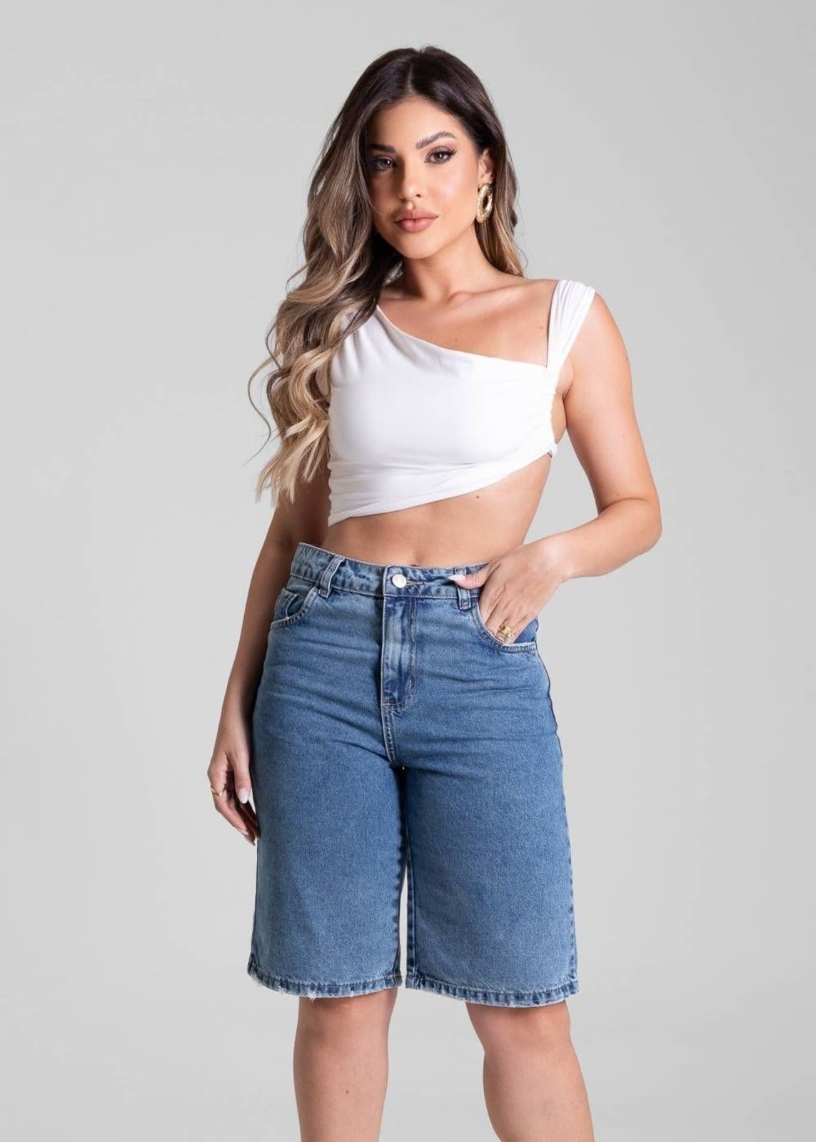 Vista 2 Bermuda Jeans Sawary - 281743 Sawary azul