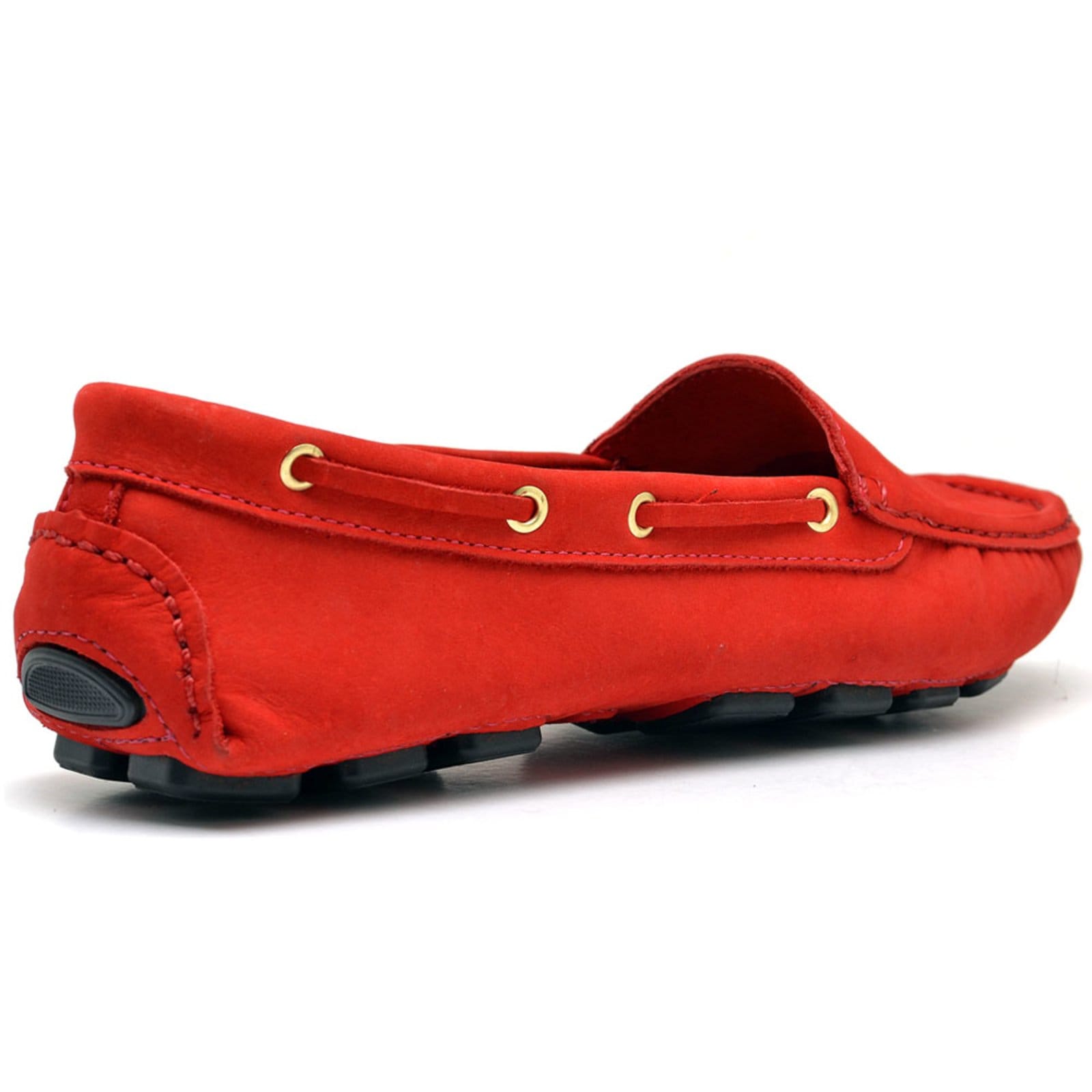 Vista 2 Mocassim Drive Casual Nine4 Em Couro Macio Nine4 unico/vermelho