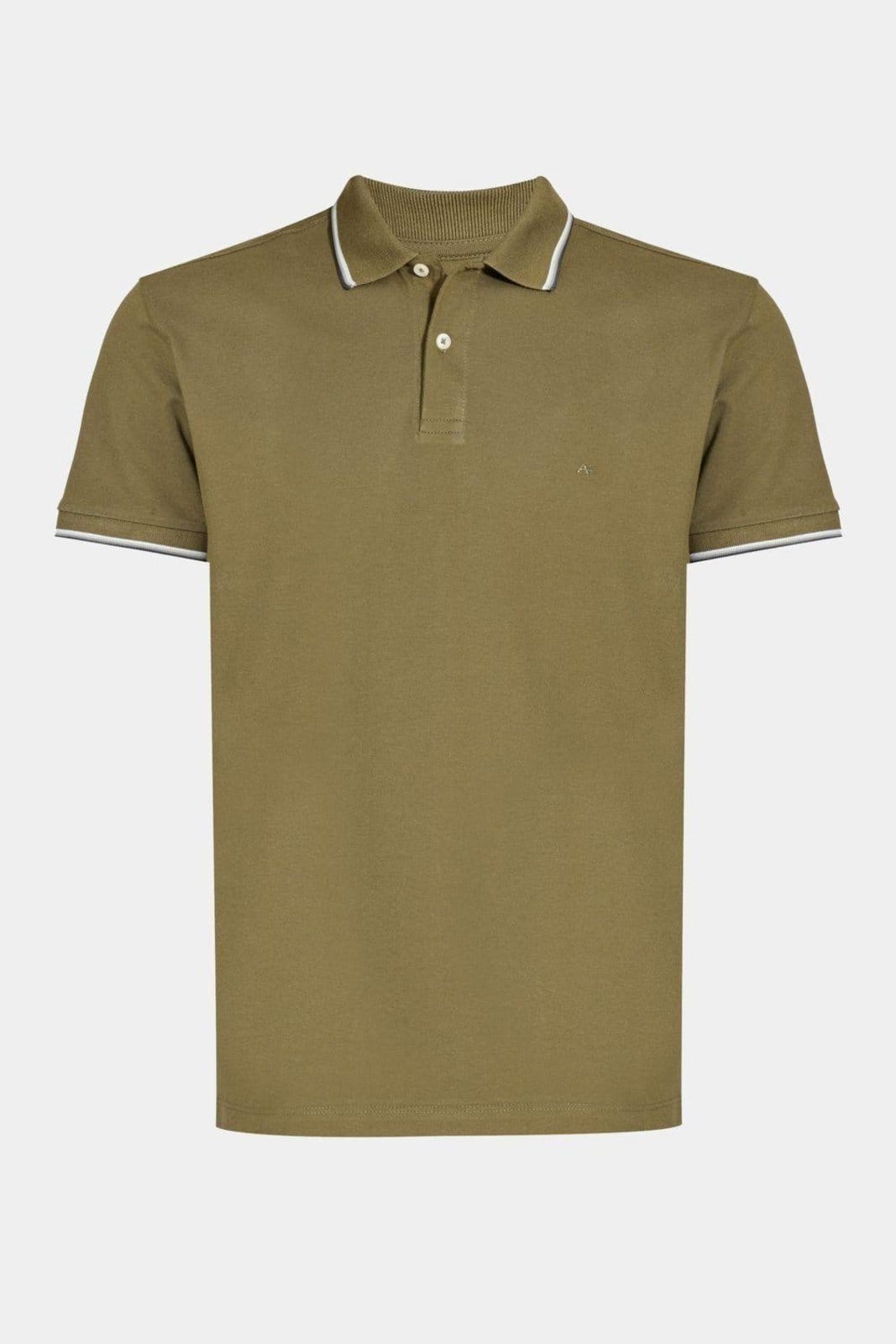 Polo Aramis Básica 4 Frisos Cacto Com Off White