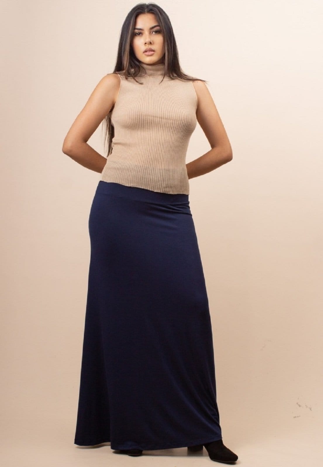 Vista 2 Saia Longa Malha Sereia Marinho Amazonia Vital azul