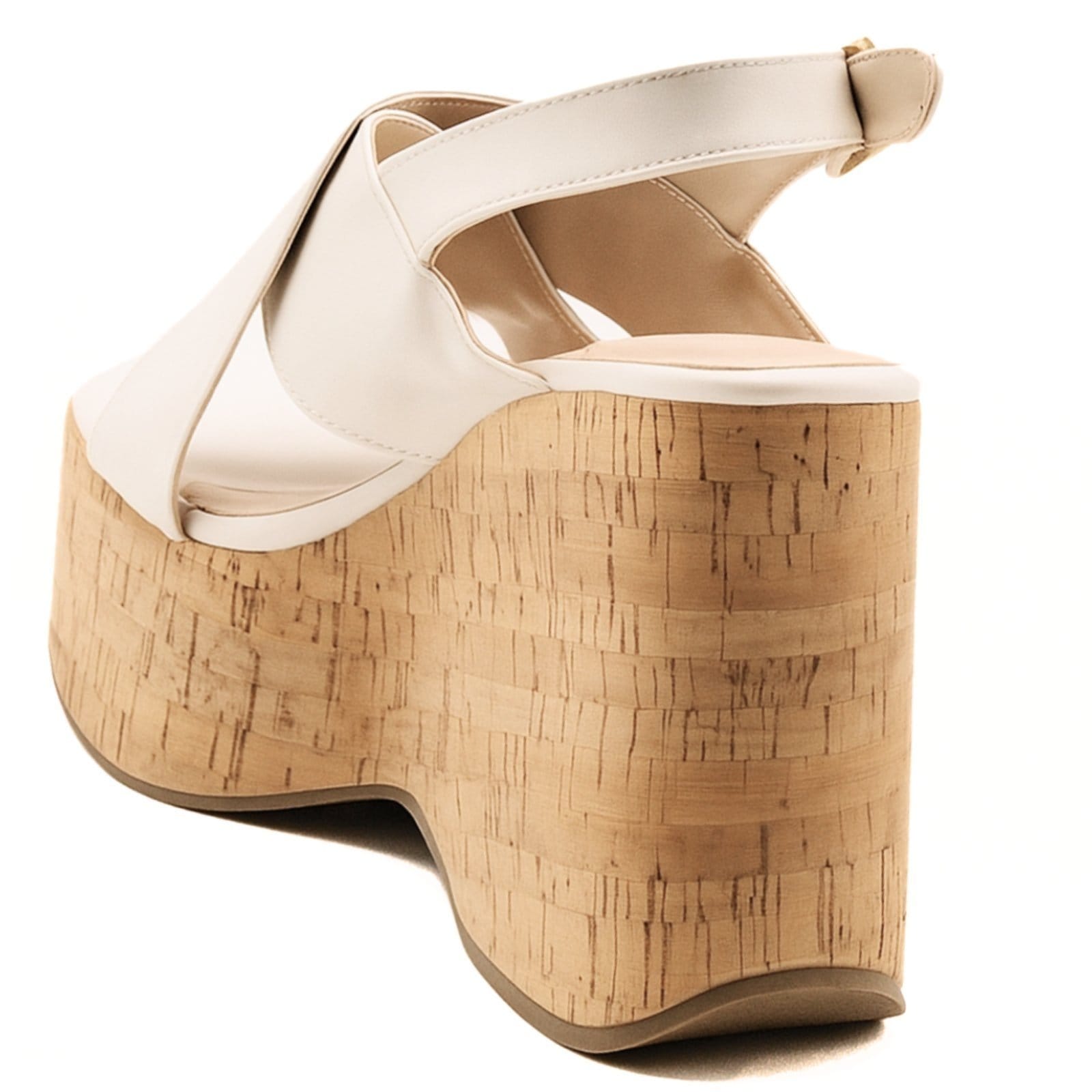 Vista 2 Sandália Feminina Anabela Plataforma Grossa Cortiça 182175 Off White Hannah Footwear off-white white