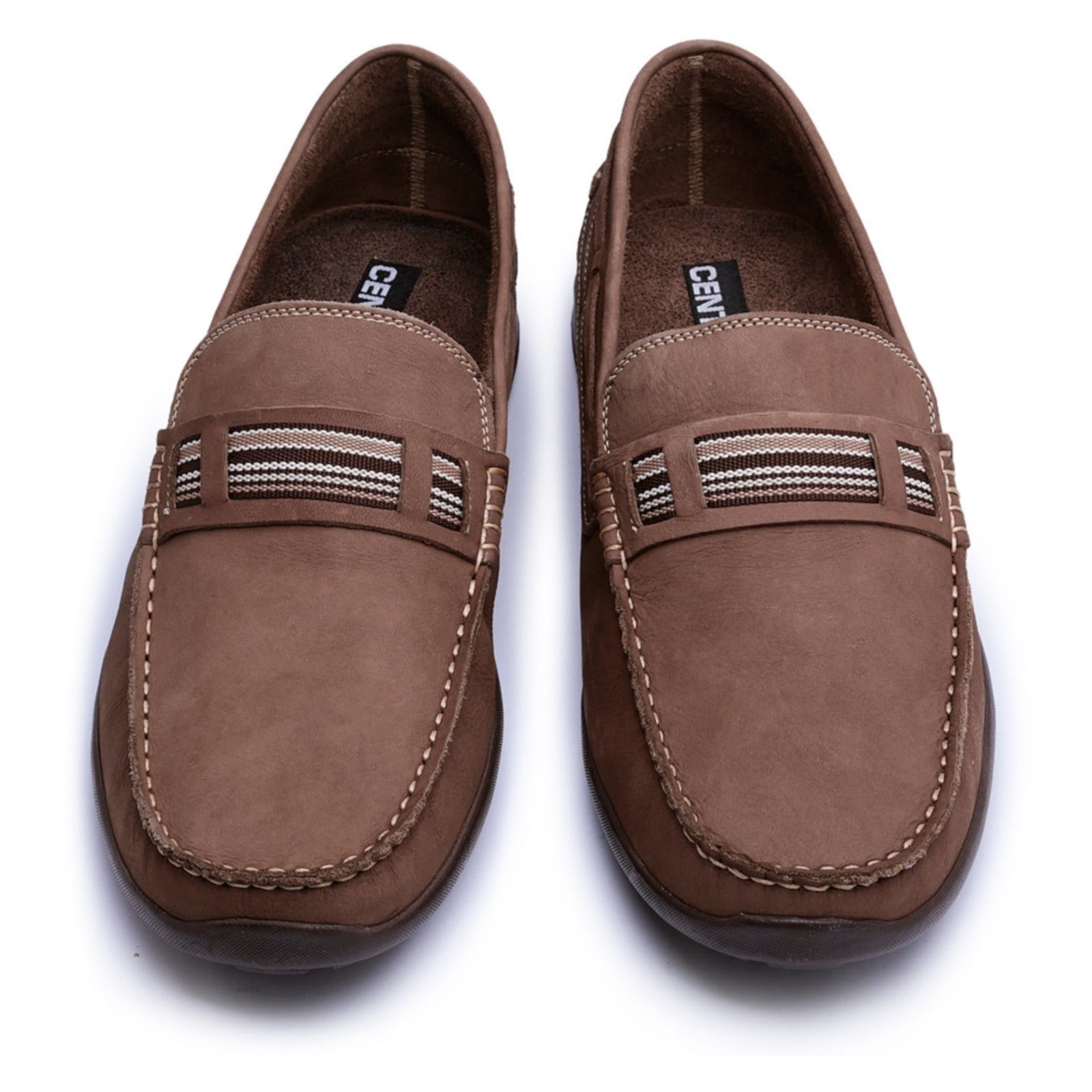 Vista 2 Mocassim Centuria Tamanho Especial Couro Osso Centuria Calçados bege