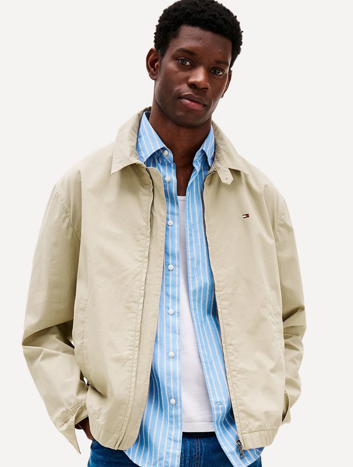 Jaqueta Tommy Hilfiger Regular Cotton Ivy Claro