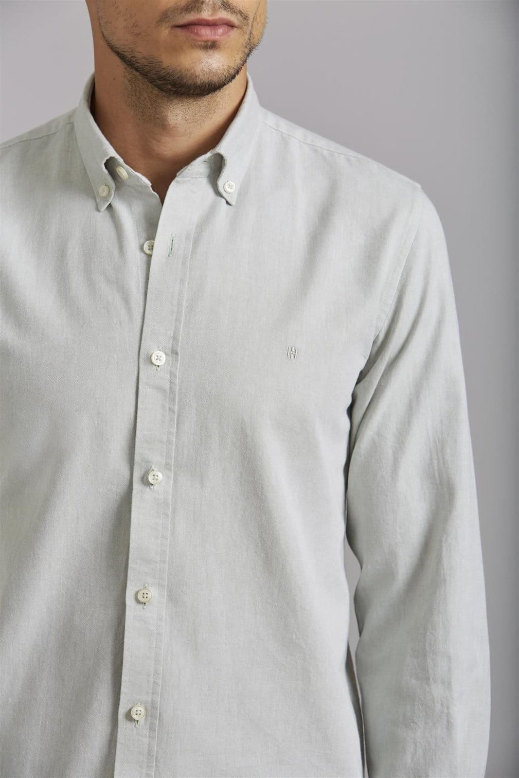 Vista 2 HIGHSTIL Camisa Lisa Oxford Slim Fit Claro HIGHSTIL verde