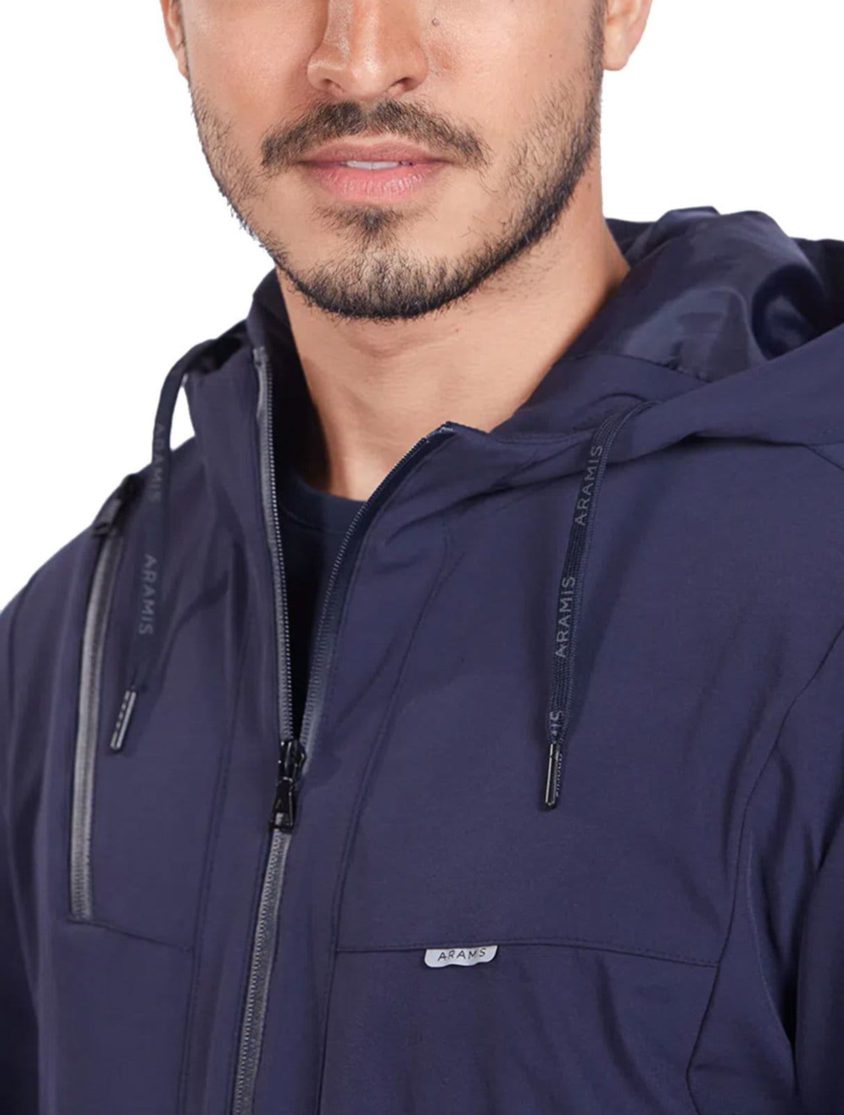 Vista 2 Jaqueta Aramis Masculina Hoodie Nylon Bomber Superflex Aramis azul marinho