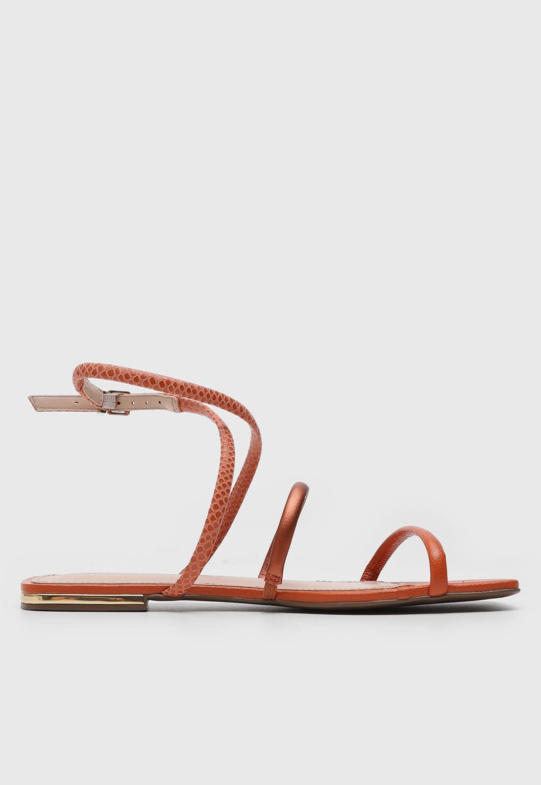 Vista 2 Sandália Feminina Jorge Bischoff Tiras Snake Jorge Bischoff laranja