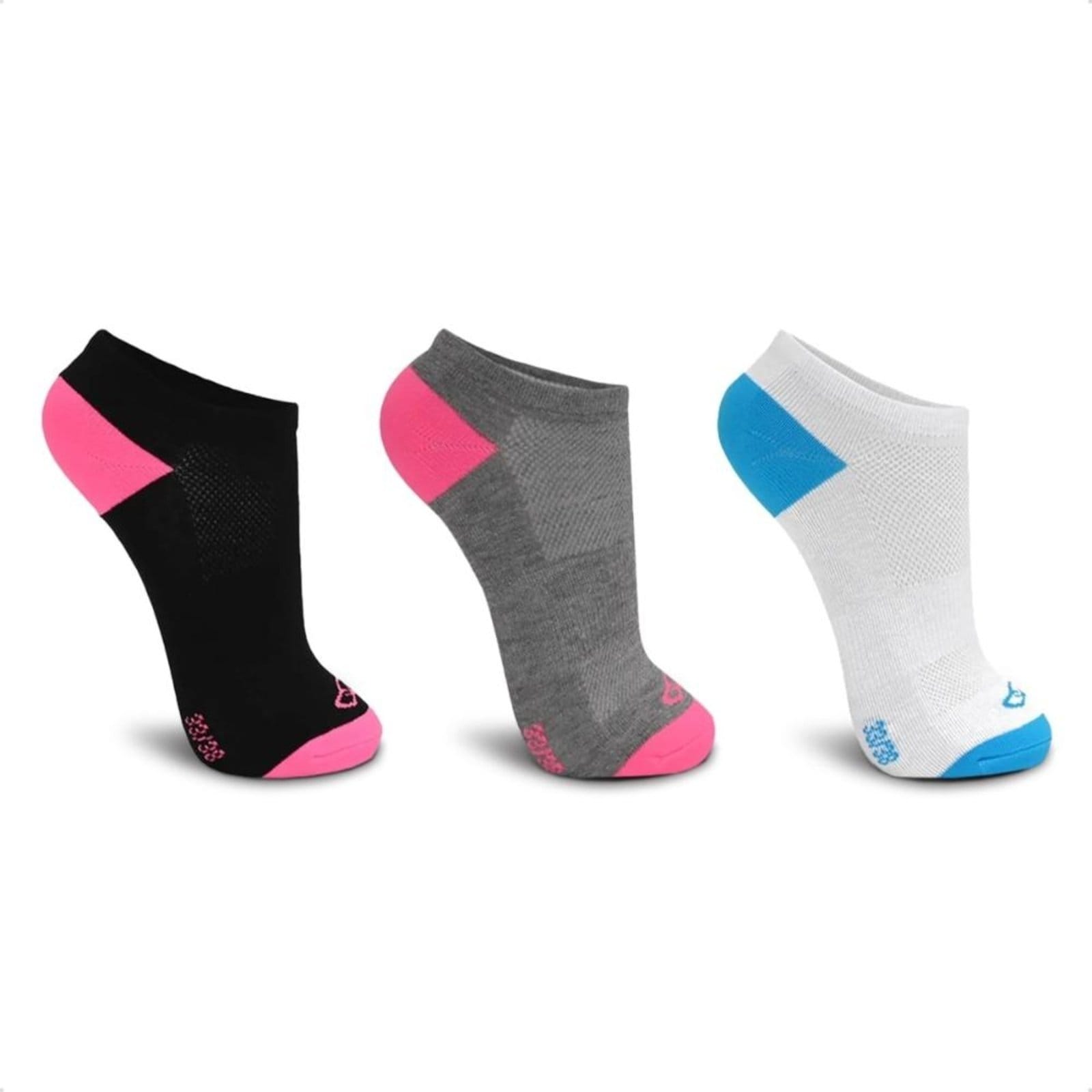 Vista principal Meia Cano Curto Olympikus Feminina Treino 3 Pares OLYMPIKUS multicolorido