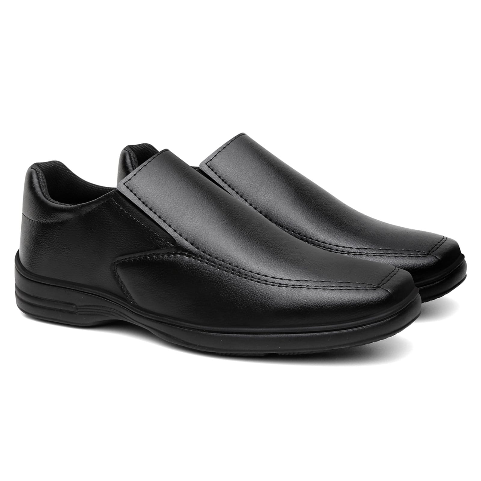 Vista 2 Kit Sapato Masculino Social Veritimo Mocassim Slip On Conforto Cinto e Carteira Veritimo preto
