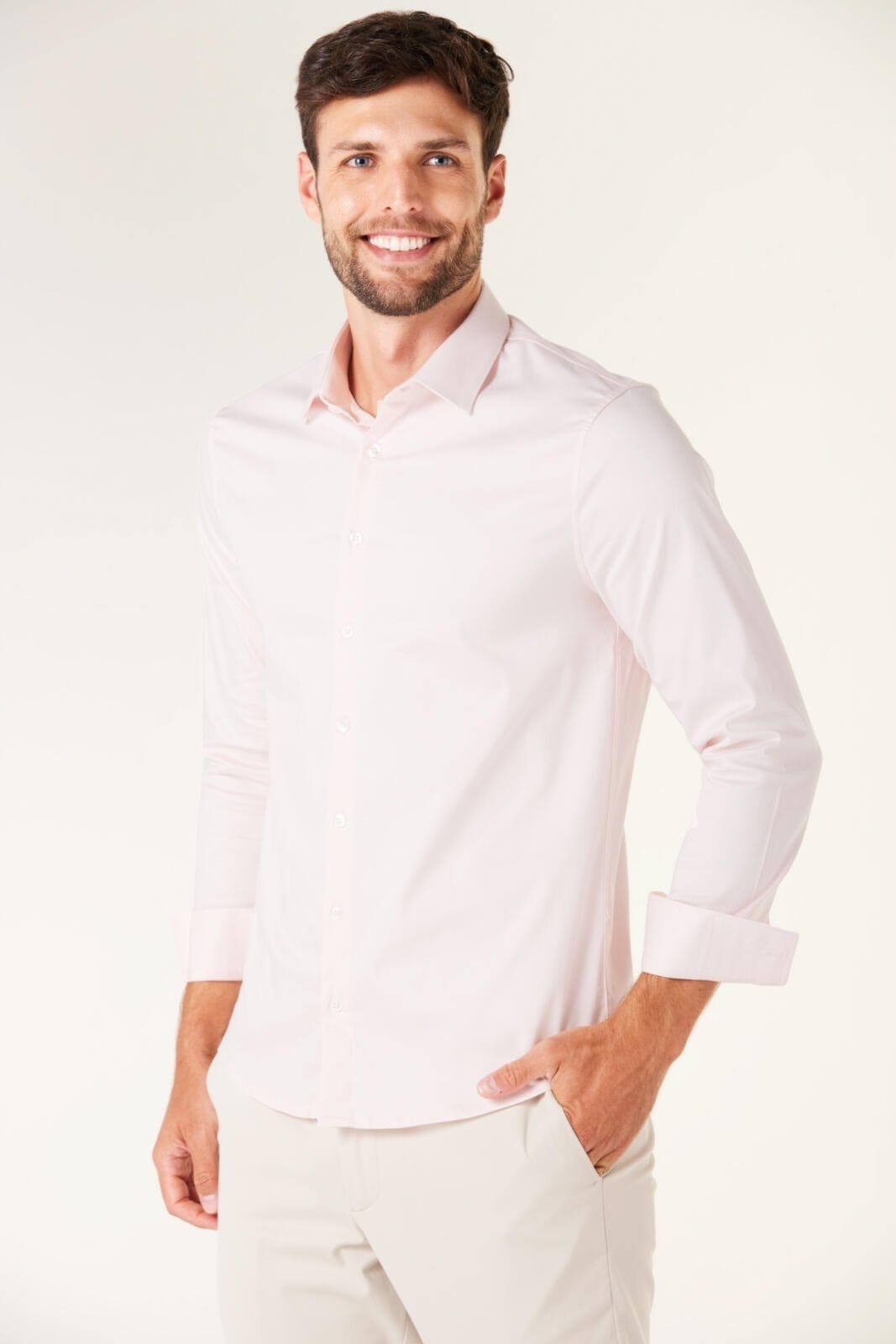 Camisa Slim Algodão Egípcio Traymon Claro - M