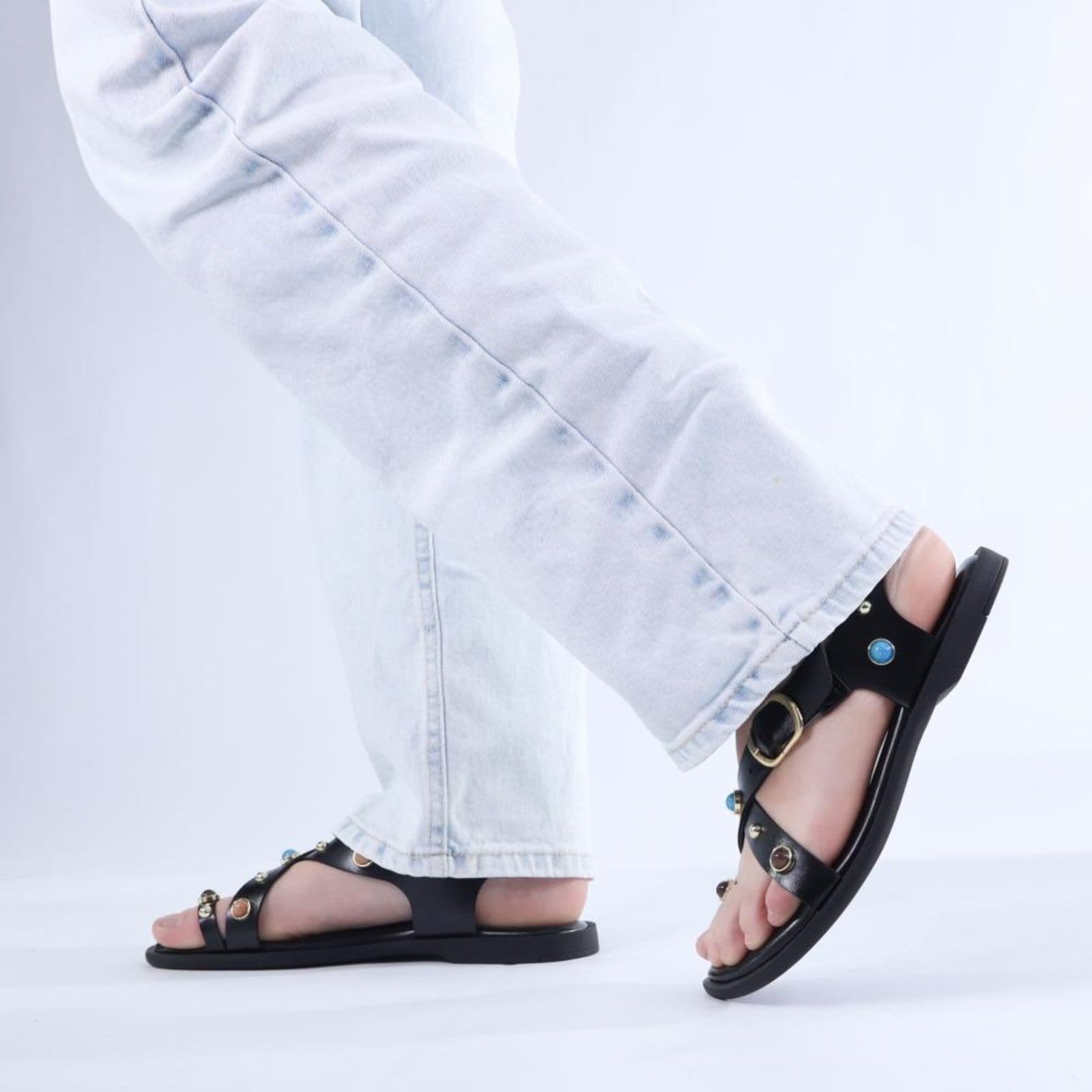 Sandália Feminina Zariff com Pedrarias 50464-90177 Preto - 2