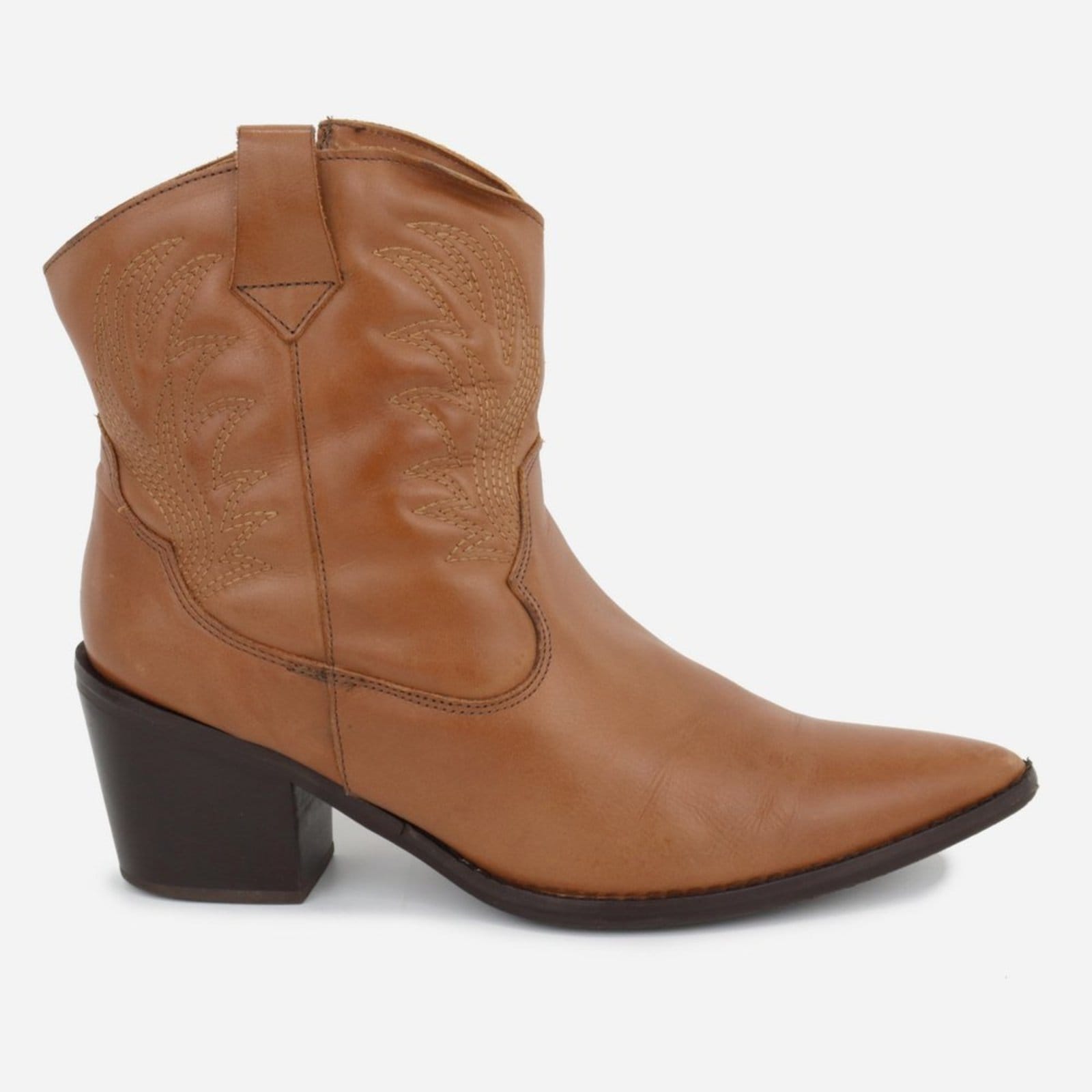 Vista 2 Bota Maria Paua Store Country Feminina Couro Bordada Bico Fino Conforto MARIA PAULA amarelo