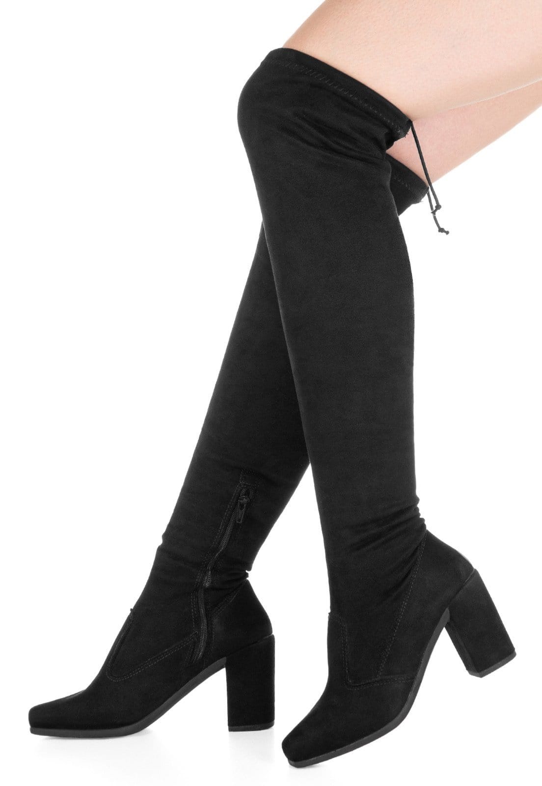 Bota Cano Alto GigiL Over The Knee Salto Alto Camurça Sued Stretch