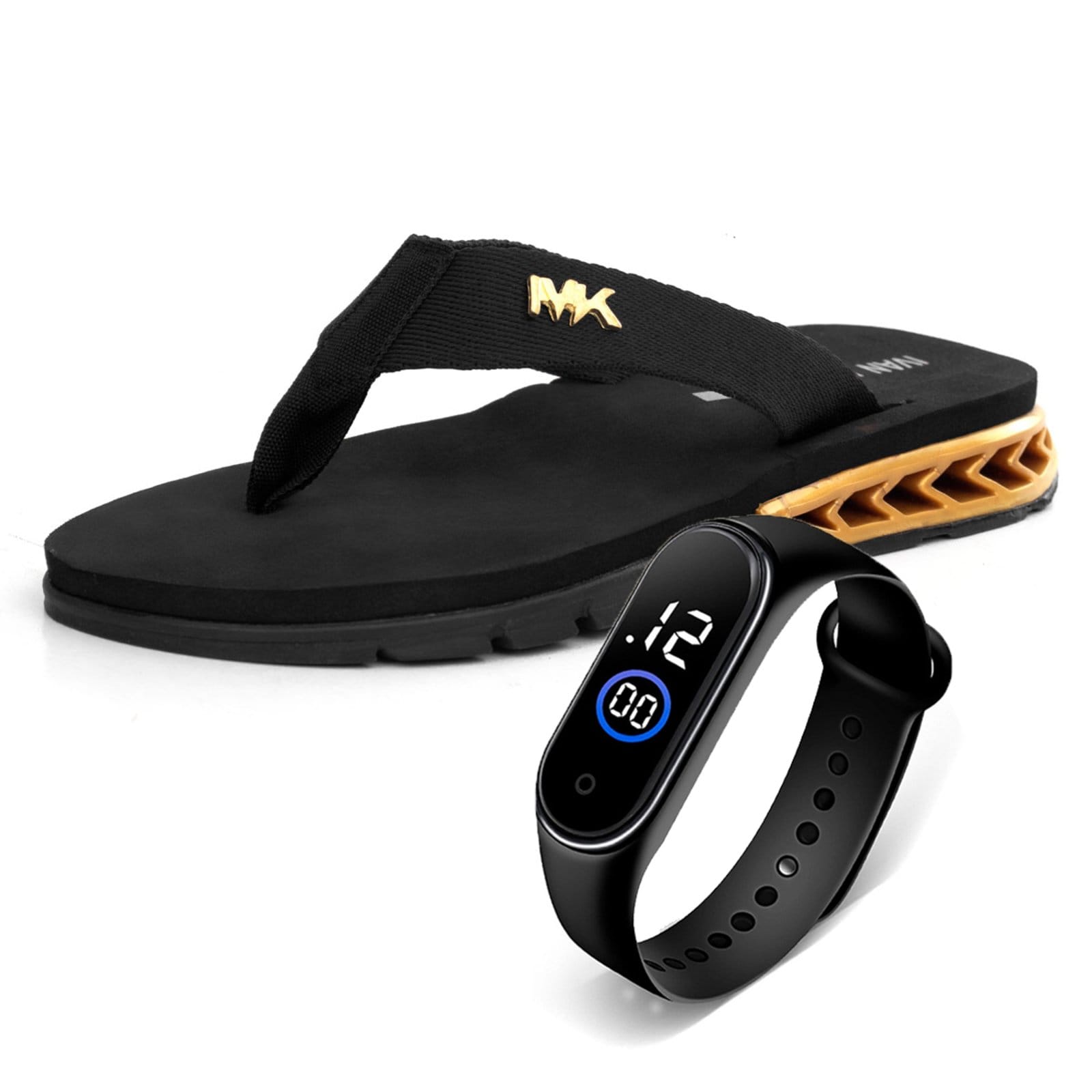 Chinelo Masculino Casual Com Relógio Anatômico Leve Macio Sandália Confortável Resistente Antiderrapante