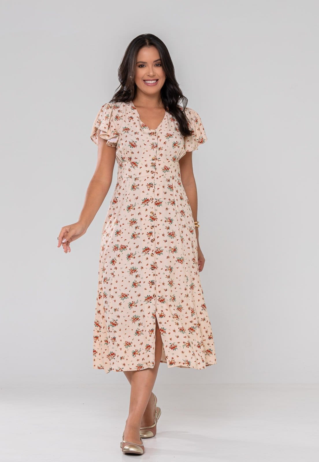 Vestido Aura Mônica Floral Sintonia