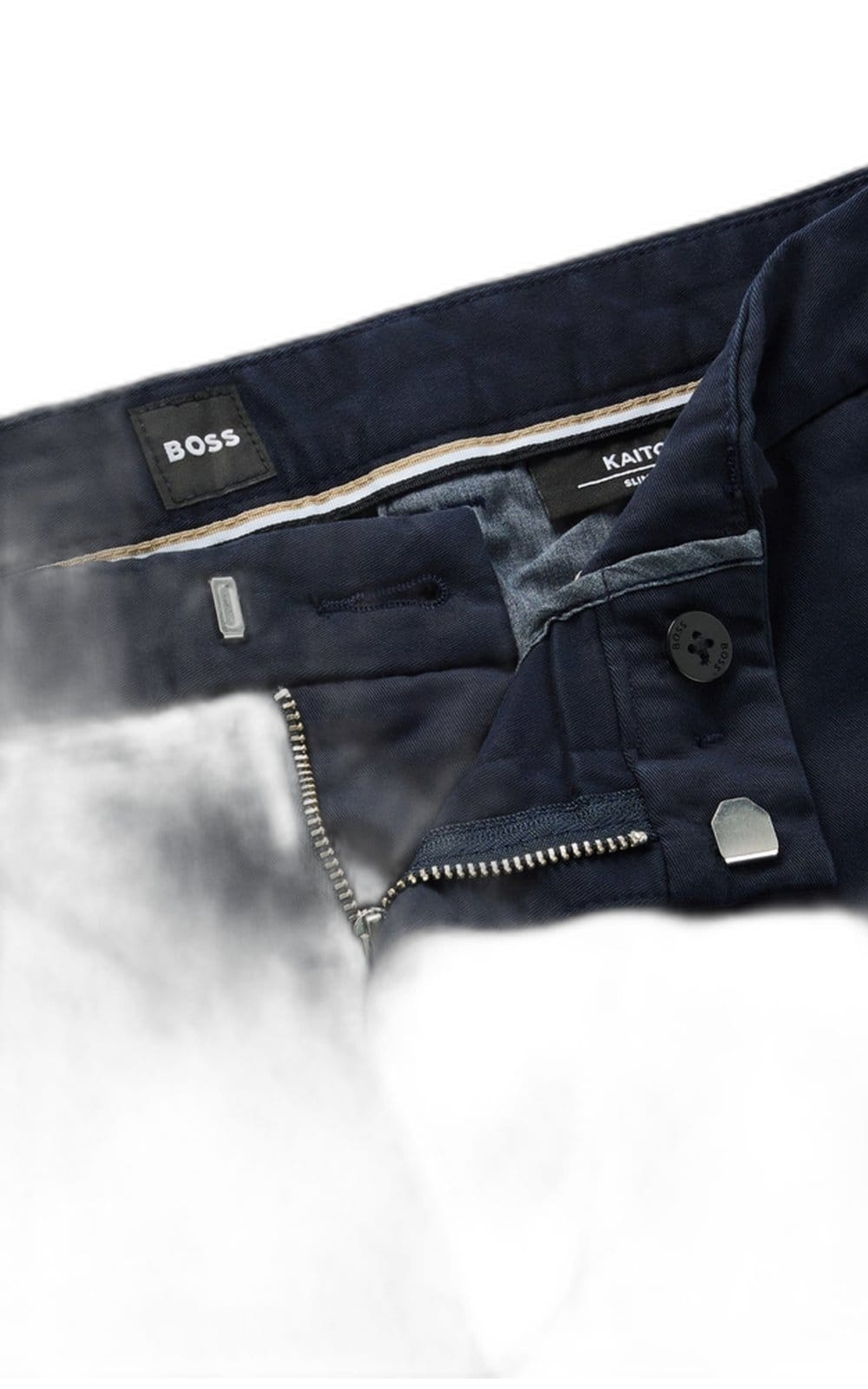 Vista 2 Calças Chino Slim-Fit Em Gabardine Stretch Boss azul marinho