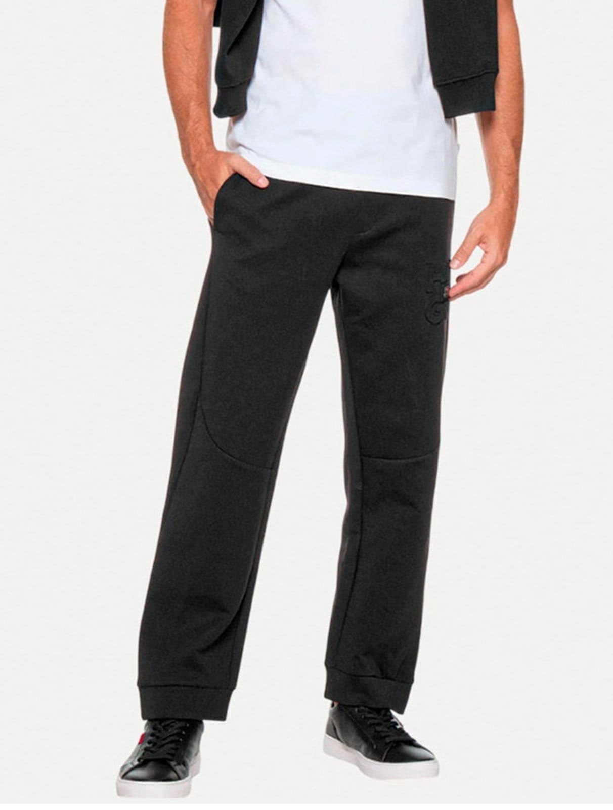 Vista principal Calça Hugo Boss Masculina Moletom Regular Debospant Preta Hugo Boss preto