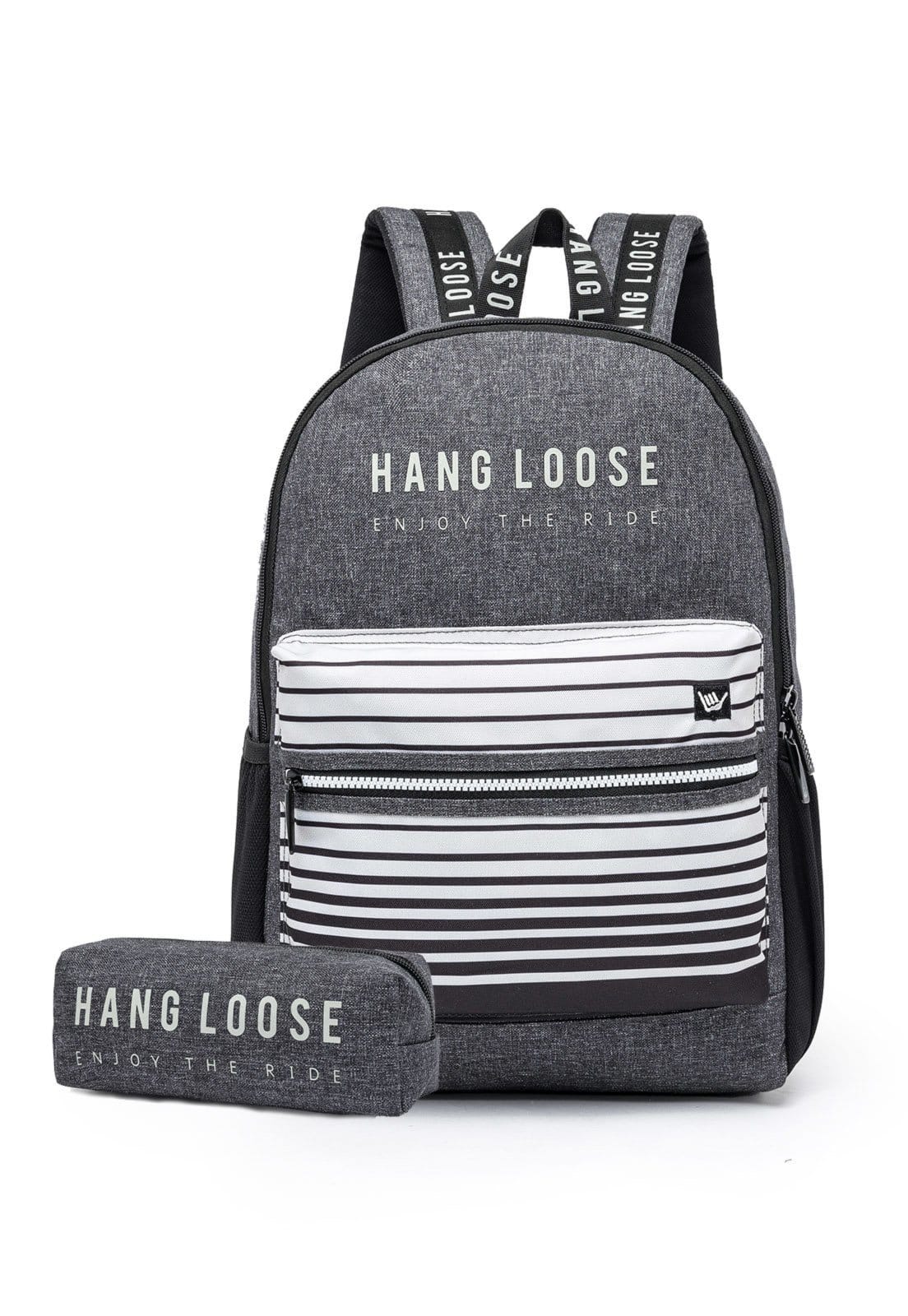 Mochila Unissex Escolar Trabalho Casual Hang Loose + Estojo