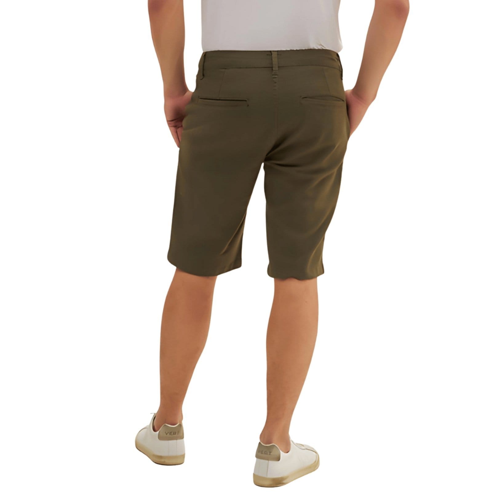 Vista 2 Bermuda Masculina Sarja Verde Musgo Lee verde militar