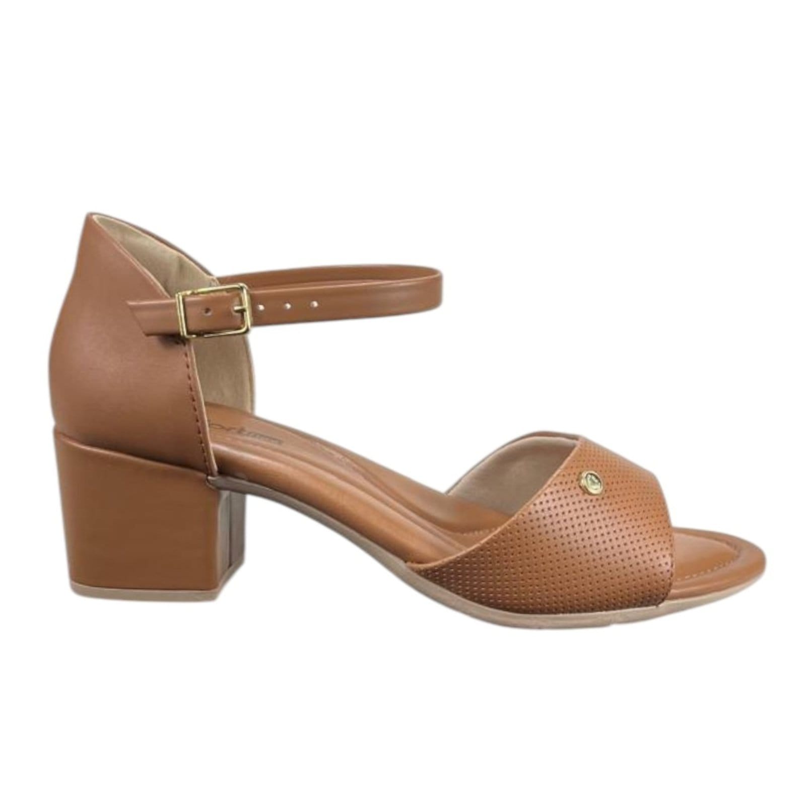 Vista principal Sandália Comfortflex Salto Feminino PointPlus 2557405 Camel Comfortflex preto