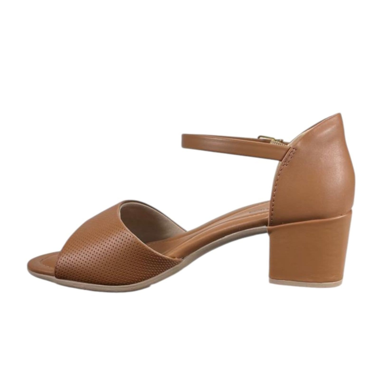 Vista 2 Sandália Comfortflex Salto Feminino PointPlus 2557405 Camel Comfortflex preto