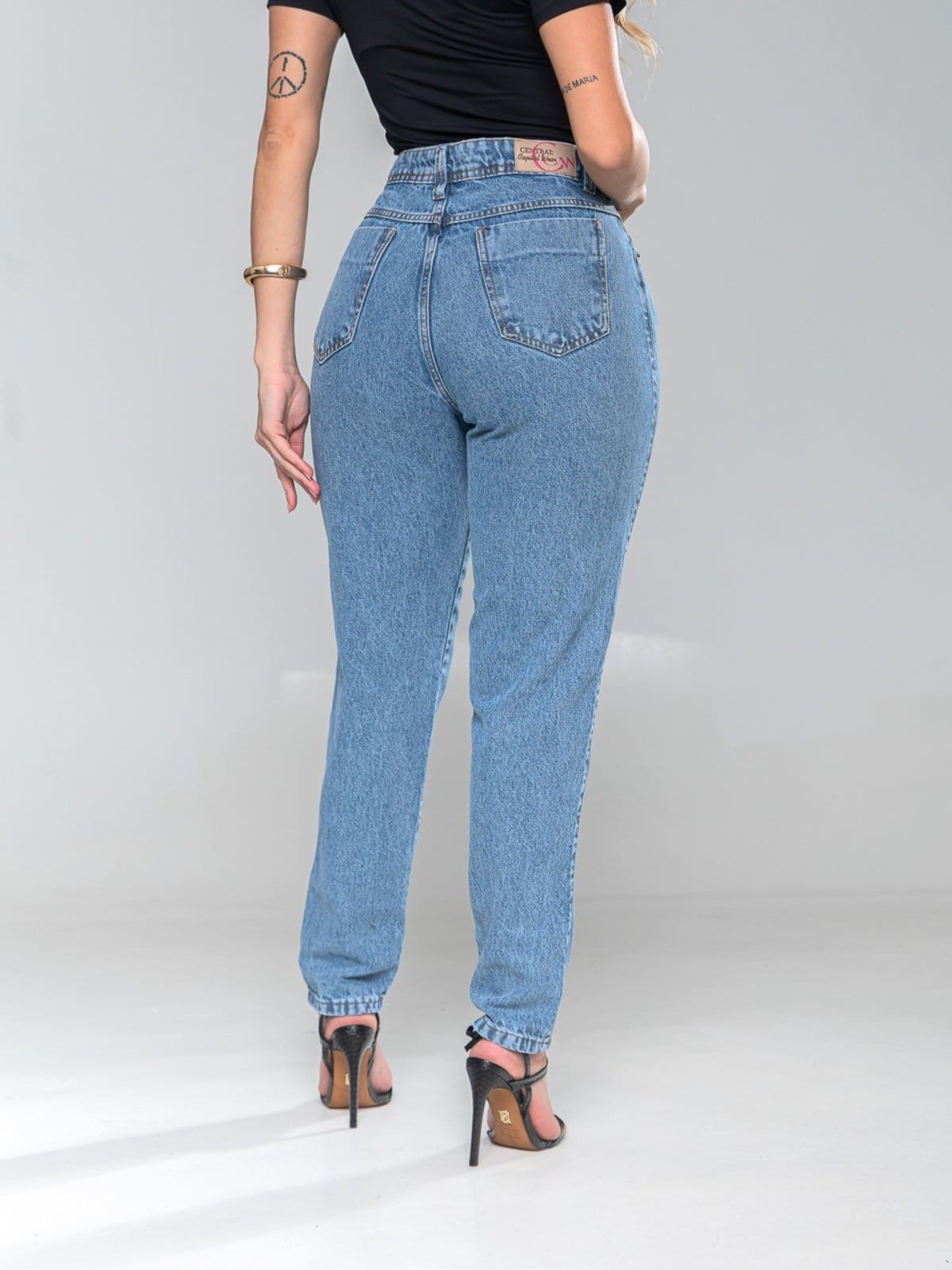 Vista 2 Calça Feminina Mom Kovali - Estilosa Casual e Confortavel KOVALI FASHION STORE azul/jeans
