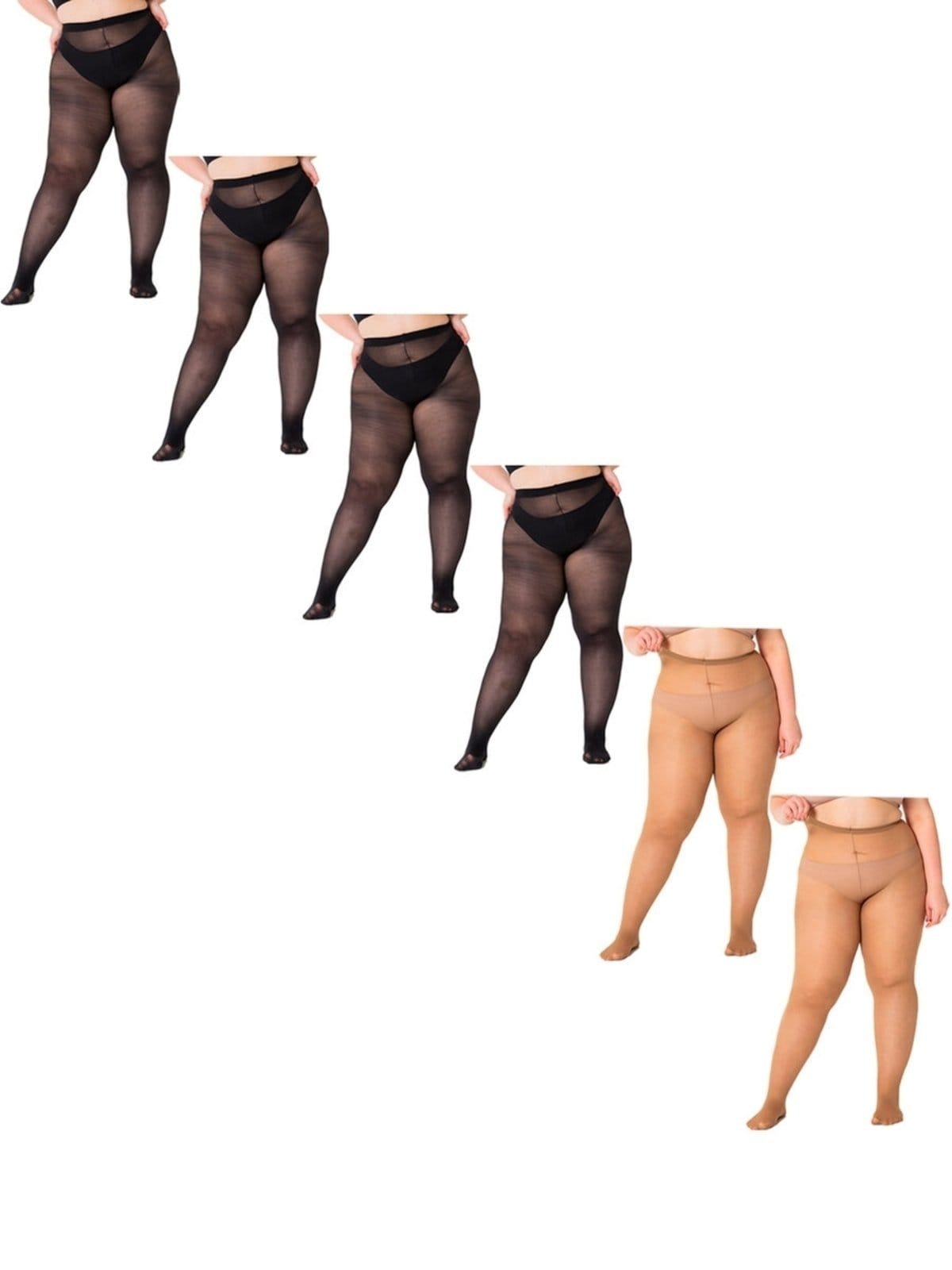 Kit com 6 Meias Calças Fio 40 Opaca Trifil 6101 Plus Size