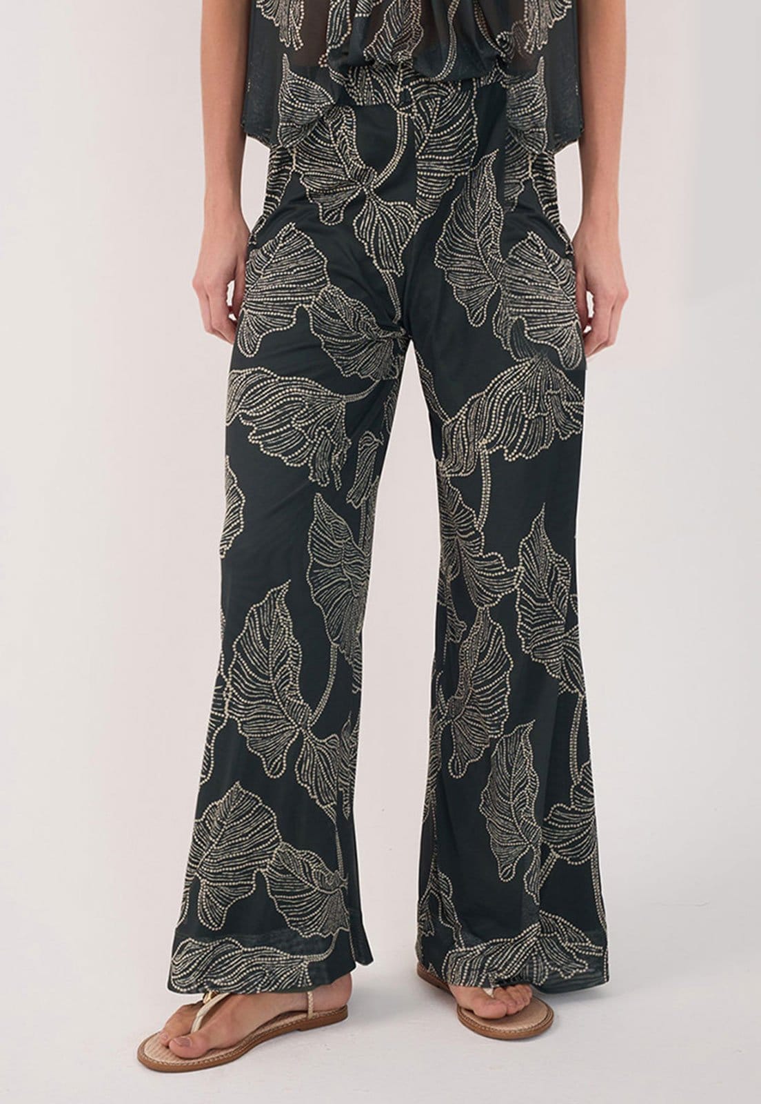 Calça Dress To Pantalona Folhagem