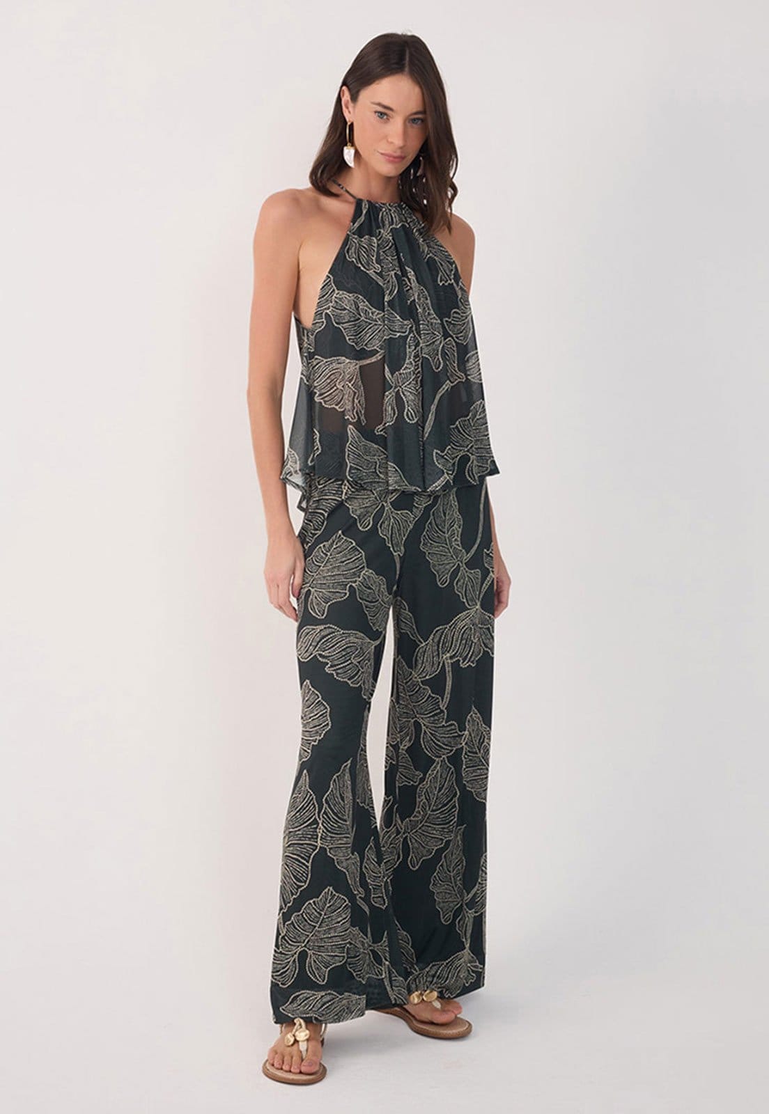 Vista 2 Calça Dress To Pantalona Folhagem Dress to verde