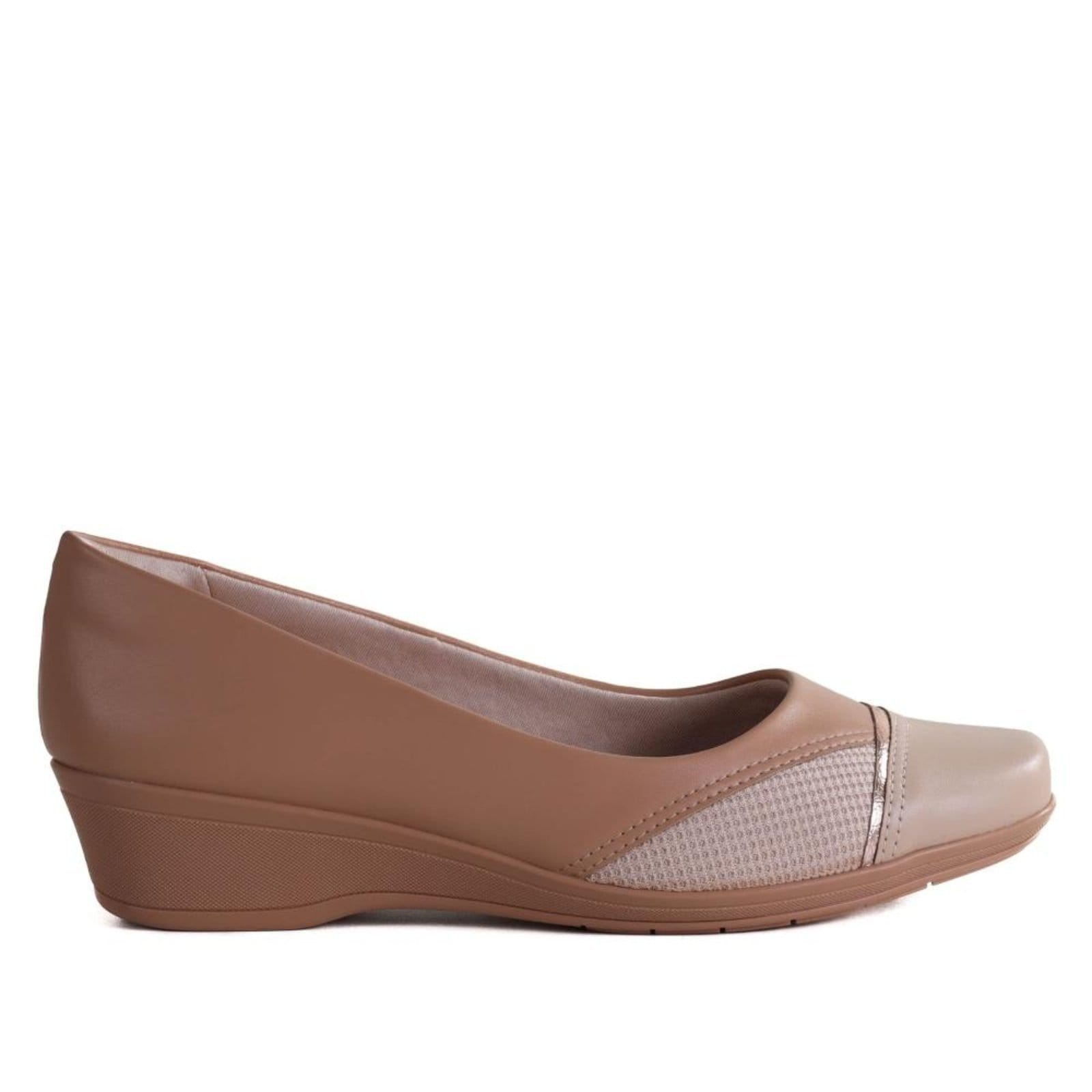 Sapatilha Comfortflex Feminina Anabela 2494302 Nude Incolor