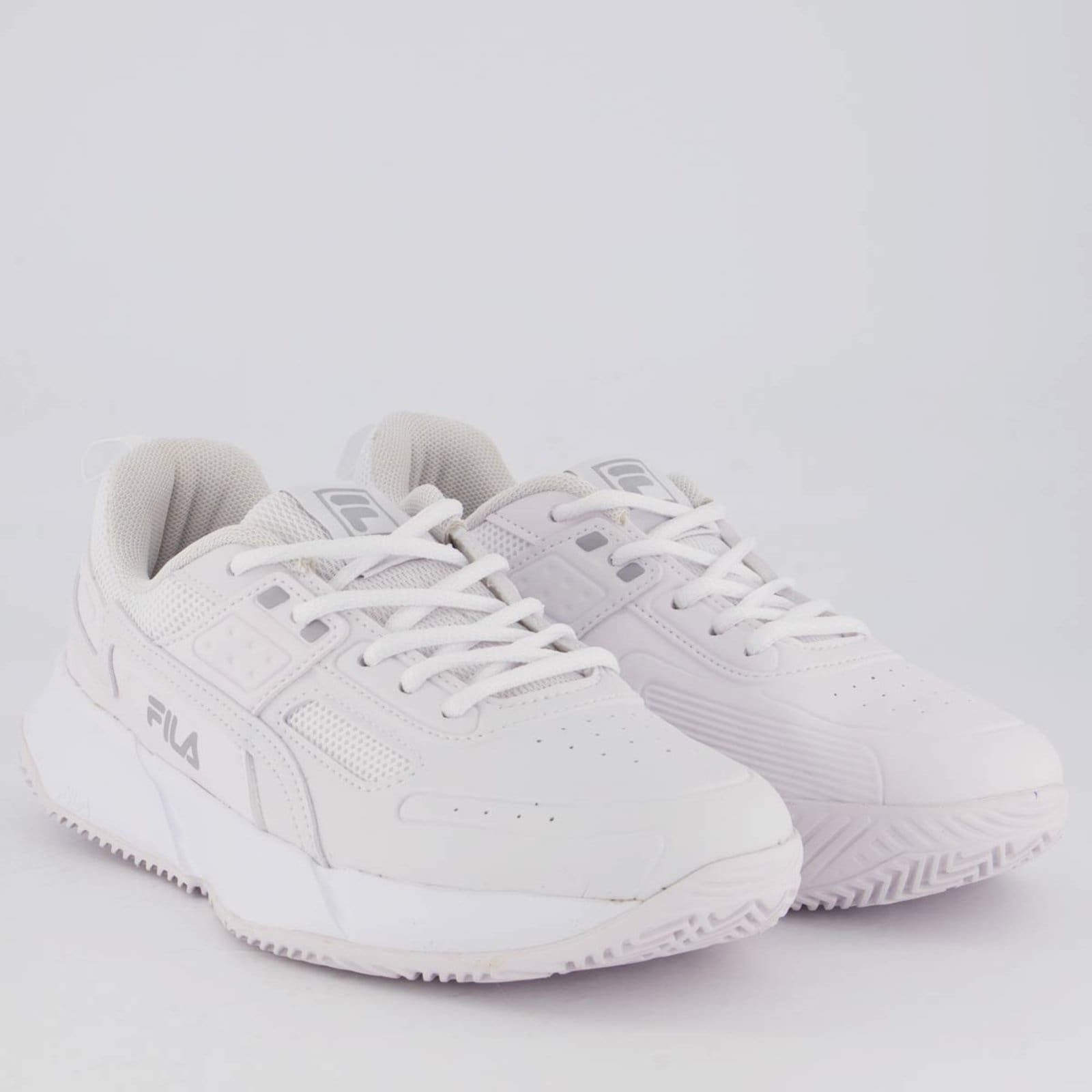 Vista 2 Tênis Fila Precision Feminino e Cinza Fila branco