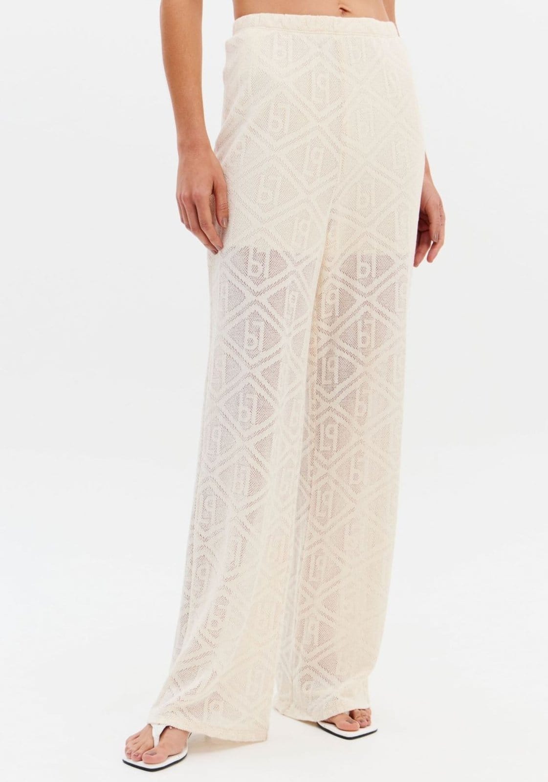 Vista 2 Calça Wide Leg Com Cintura Alta Sport Easy bege