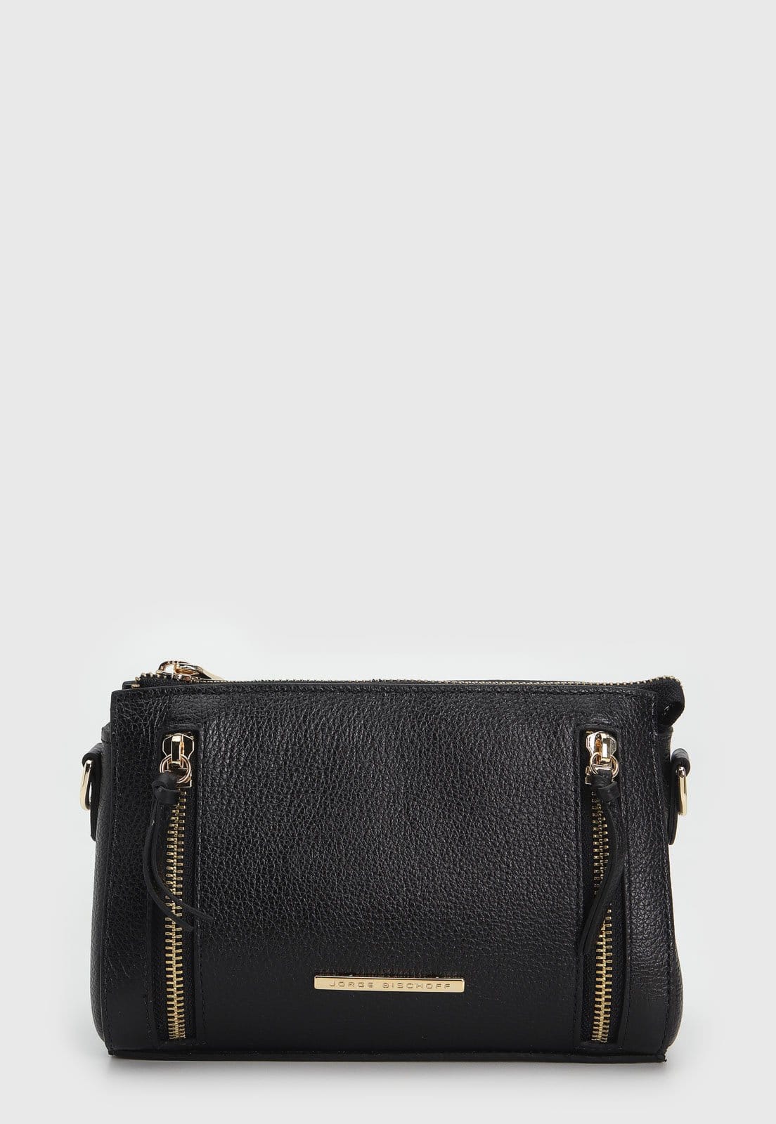 Vista principal Bolsa Tiracolo Jorge Bischoff Alça Ajustável Preta Jorge Bischoff preto