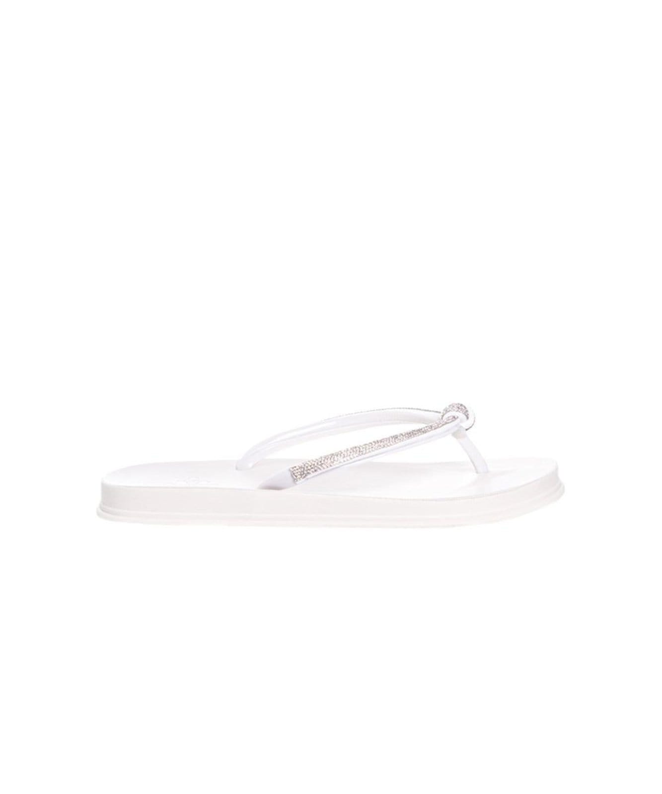 Chinelo Feminino Pixolé Strass Off White Incolor