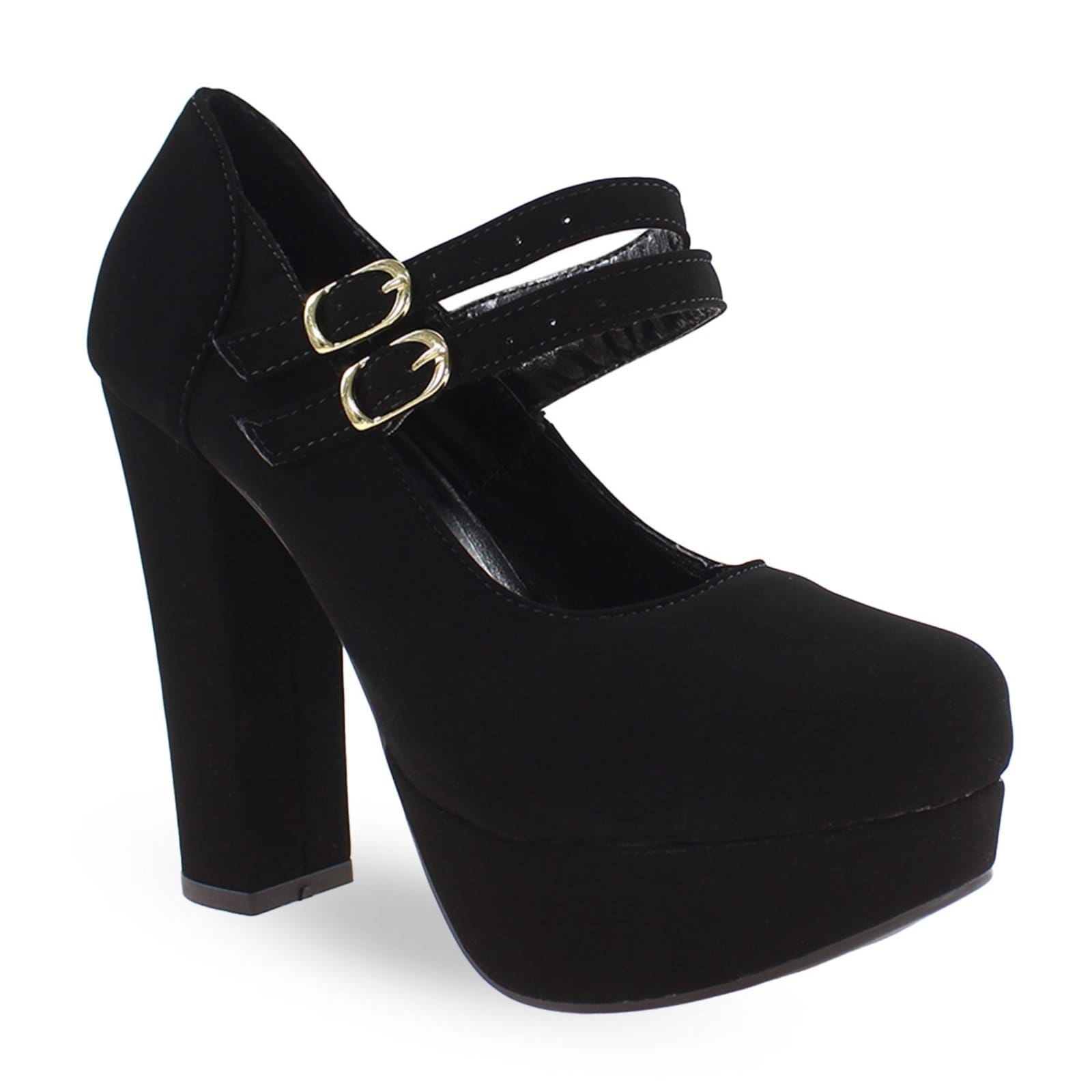 Vista 2 Sapato Boneca Meia Pata Salto Alto Grosso M61 Modarpe preto