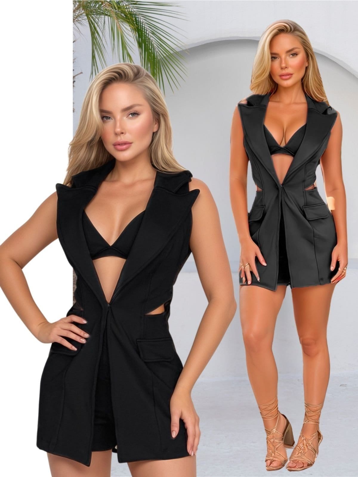 Macacão Curto Feminino Blazer com Top