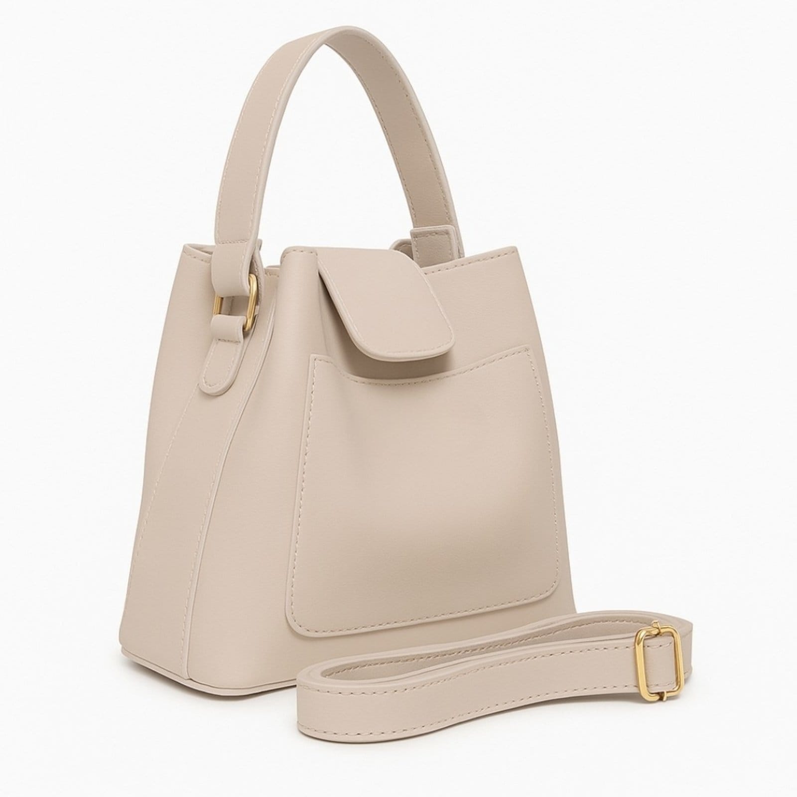 Vista principal Bolsa Saquinho Com Alça De Mão Willibags + Alça Transversal Removível E Ajustável - Gelo WILLIBAGS off-white