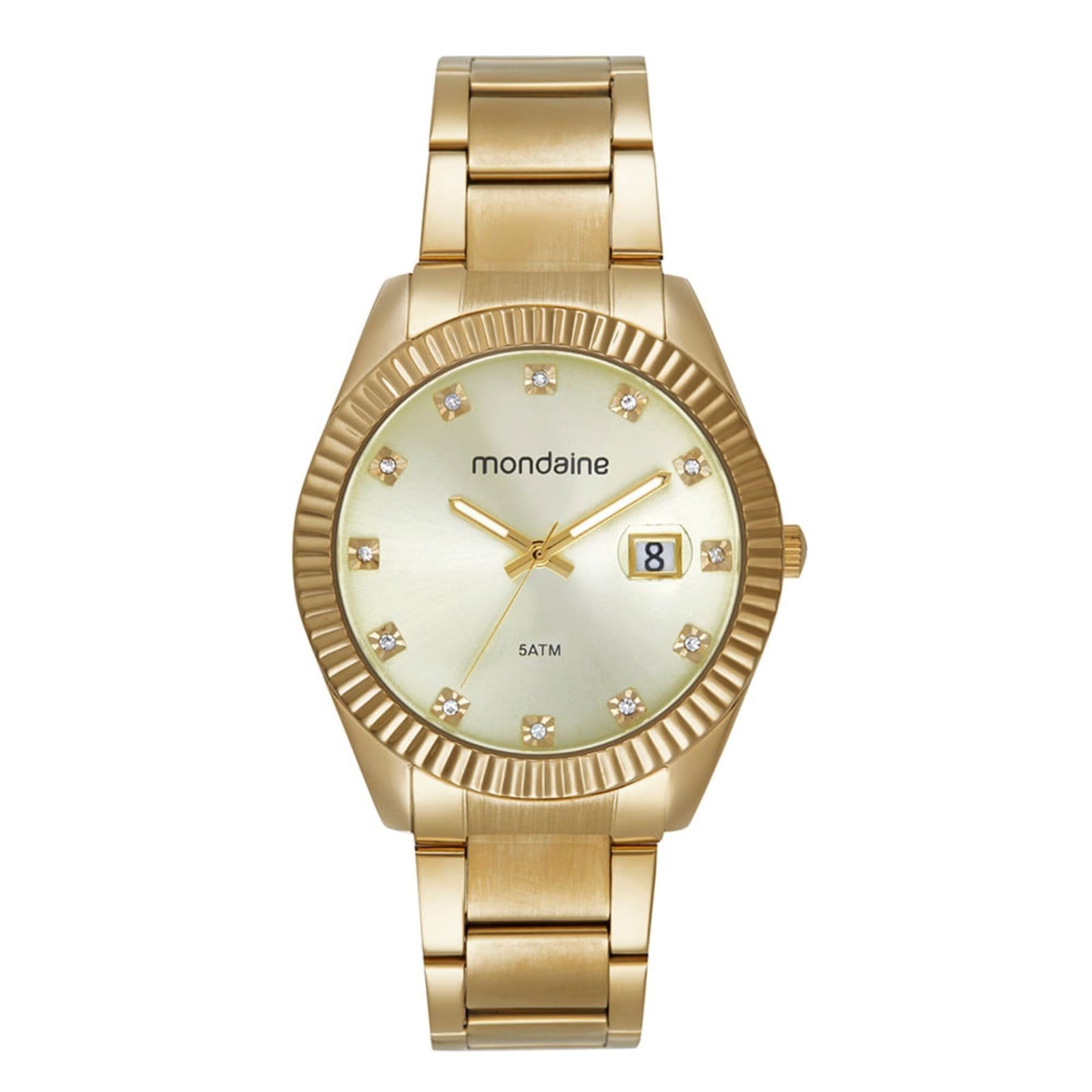 Relógio Feminino Cristais Lupa Para Calendário