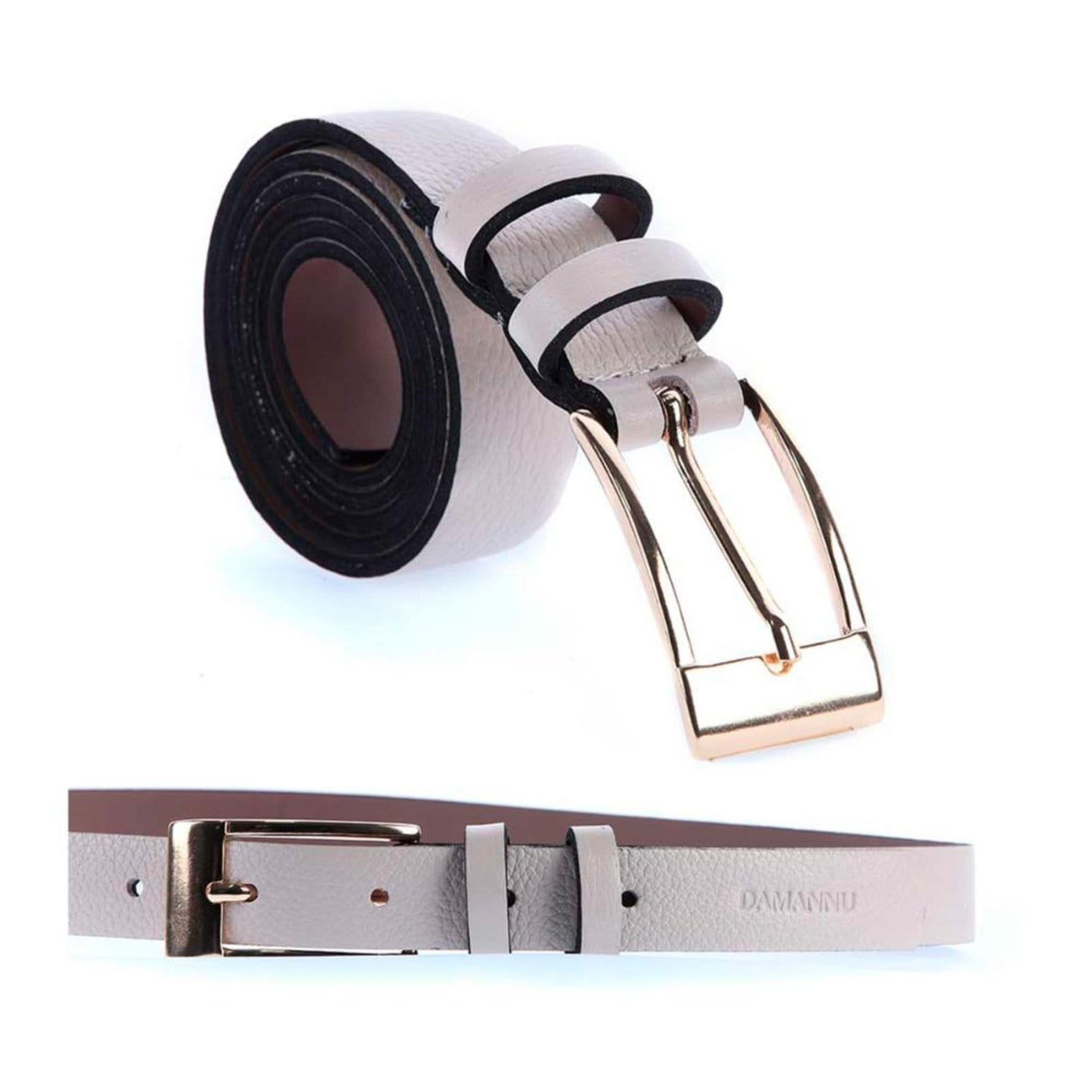 Luana - Cinto Femino Couro Legítimo Off White Off-white