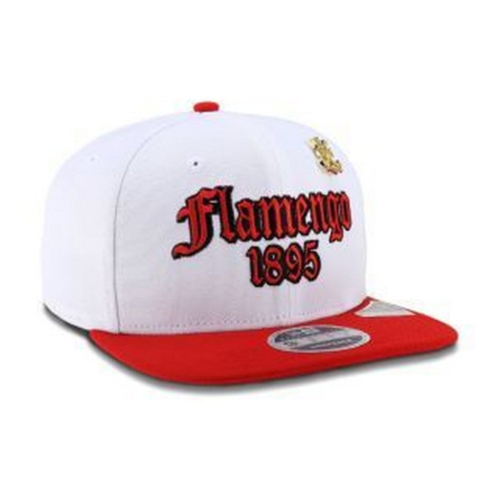 Vista 2 Boné New Era 9FIFTY Original Fit Flamengo Futebol Lifestyle Aba Reta new era branco