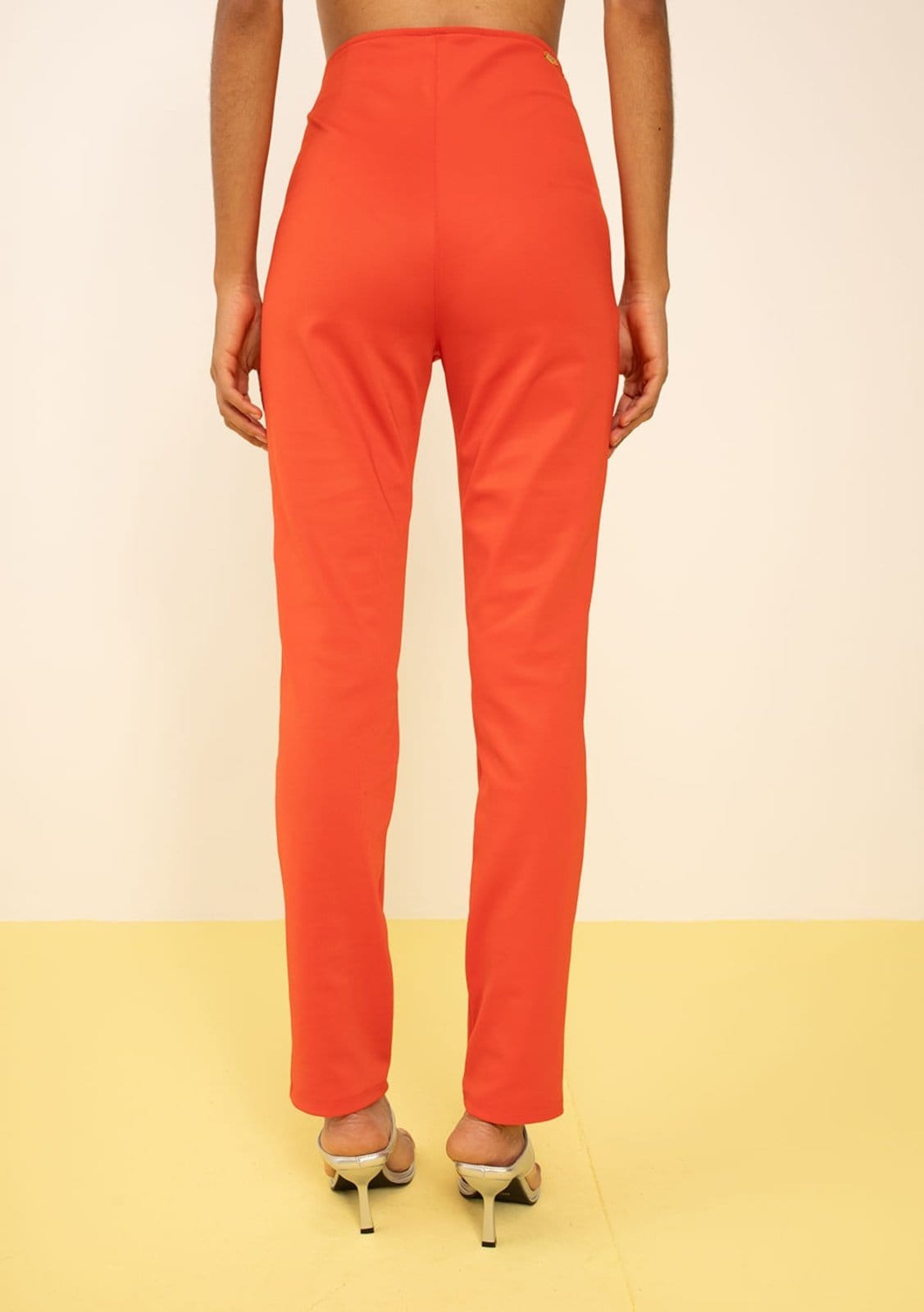 Vista 2 Calça Zinco Slim Alta Zinco laranja